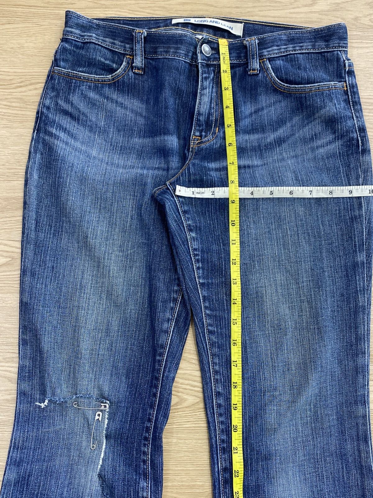 Gap GAP Blue Wash Style Ribbed Flare Jeans Size US 30 / EU 46 - 10 Thumbnail