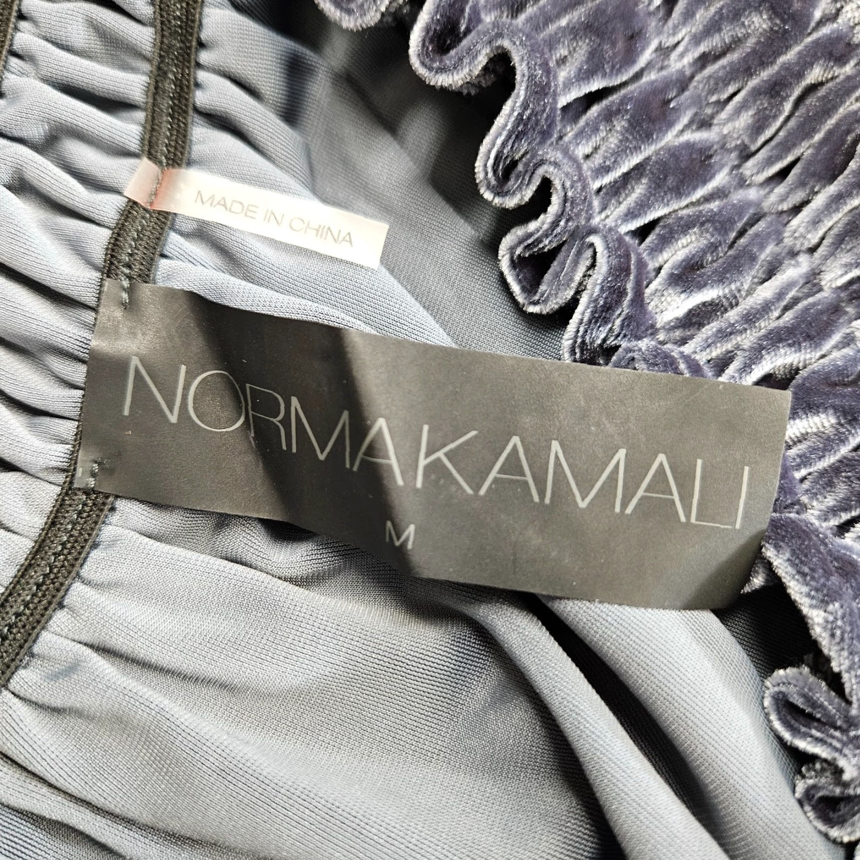 Norma Kamali Norma Kamali Womens Off the Shoulder Top Sz M Velvet Blue Solid Blouse Shirt Womens Size M / US 6-8 / IT 42-44 - 6 Thumbnail