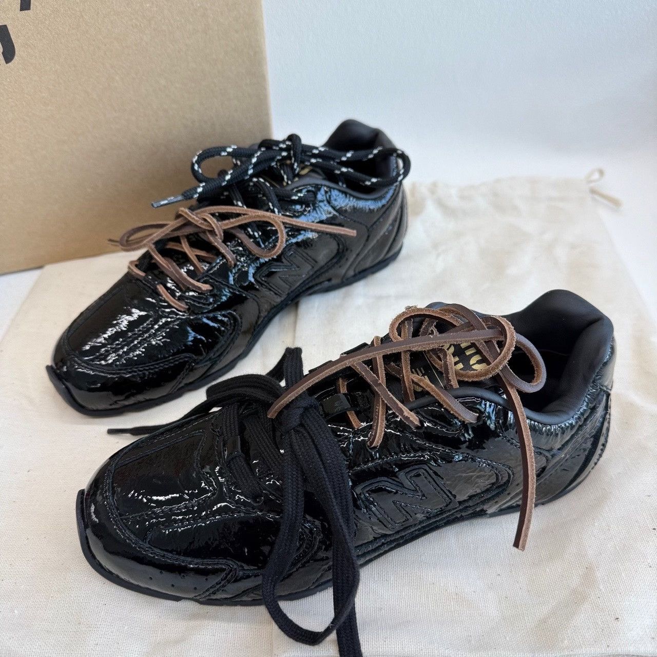 Miu Miu Miu Miu Collab Black Lowtop Sneakers us_6 Women Size US 6 / IT 36 - 1 Thumbnail