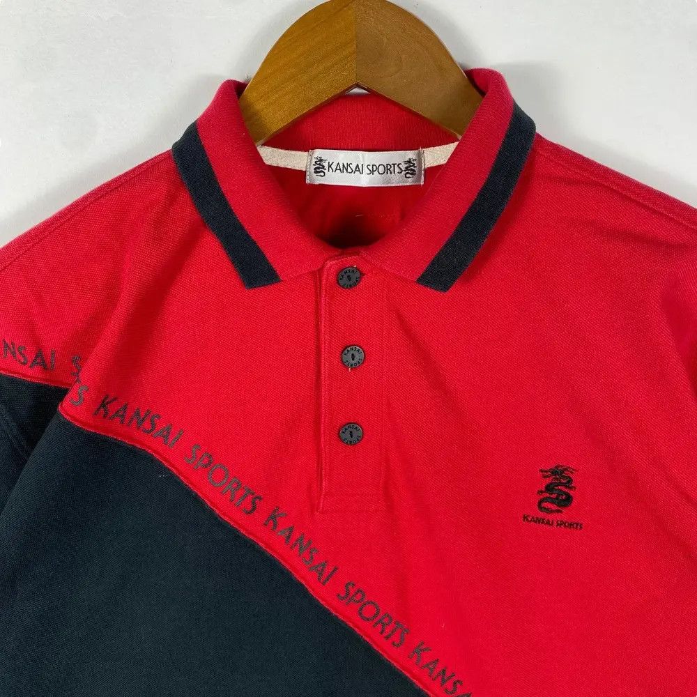 Designer Vintage 90's KANSAI SPORTS 2 Tones Polo Shirt Large Size Size US L / EU 52-54 / 3 - 2 Thumbnail