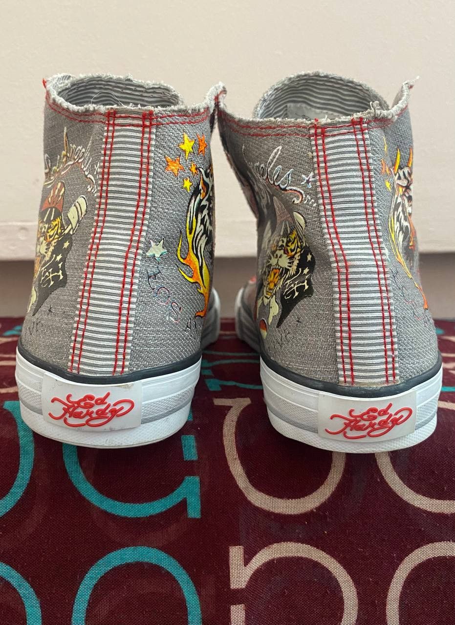 Christian Audigier × Ed Hardy × Vintage NEW! Vintage Ed Hardy Hi Top Sneakers Rare Fish Mermaid Y2K Size US 5 / IT 35 - 7 Thumbnail
