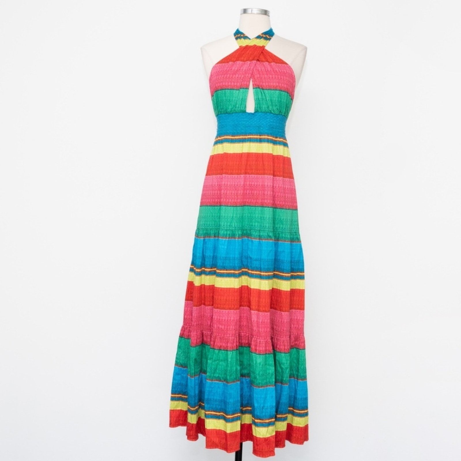 Alice + Olivia Alice And Olivia. Lyndon tiered halter neck maxi dress. Size XS / US 0-2 / IT 36-38 - 1 Thumbnail