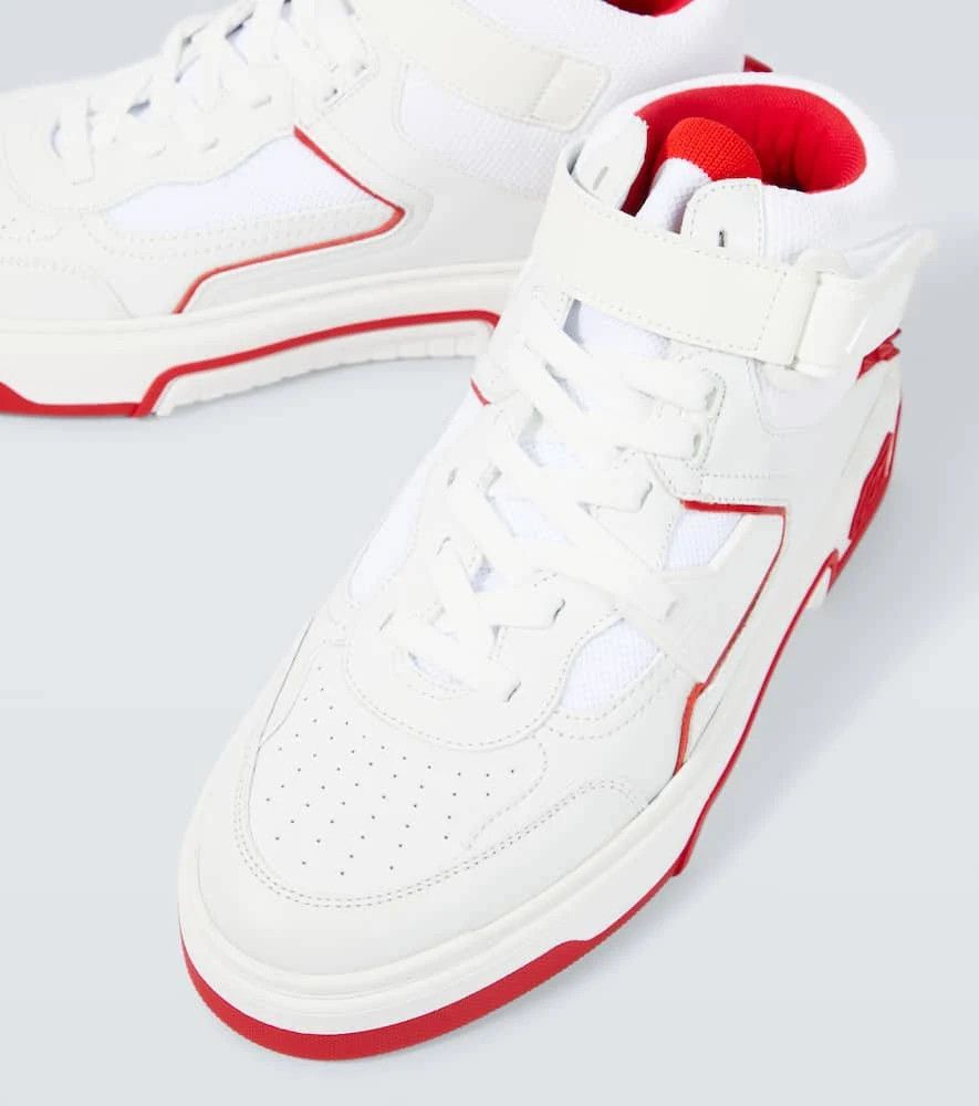 Christian Louboutin o1s1wg111024 Astroloubi Leather Sneakers in White & Red Size US 12 / EU 45 - 8 Thumbnail