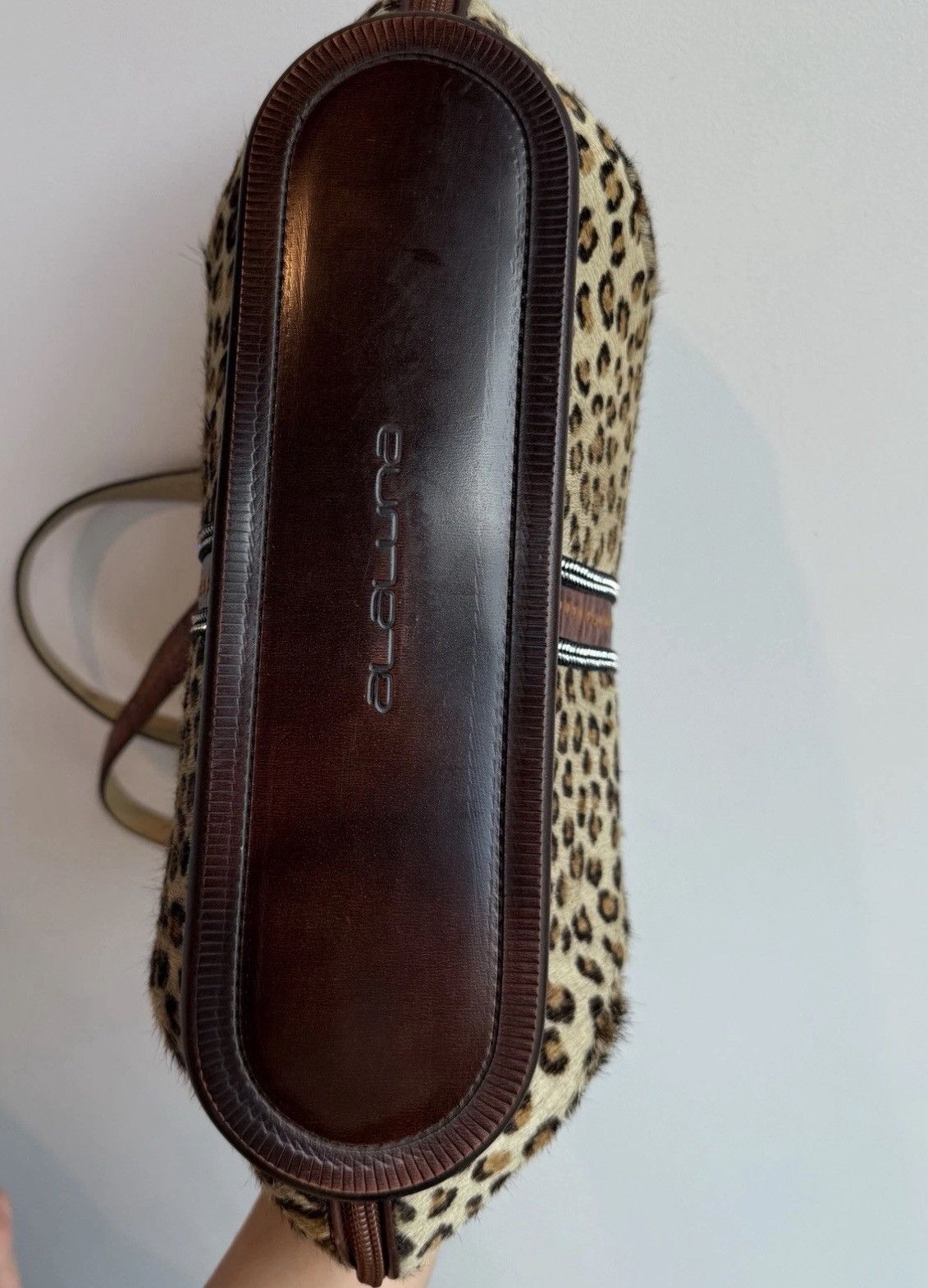 Vintage Alaluna Leopard Leather Brown hard Bag Vintage handmade Size ONE SIZE - 15 Thumbnail