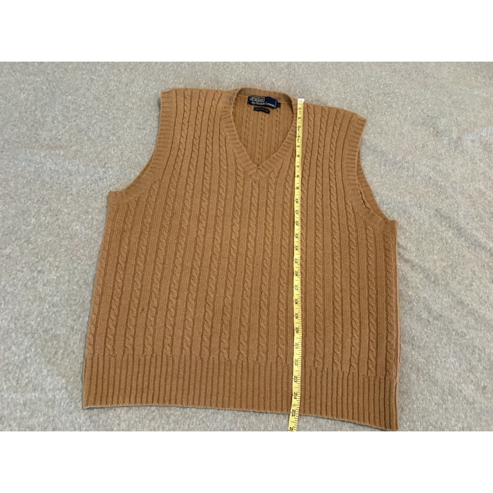 Polo Ralph Lauren VINTAGE Polo Ralph Lauren Camel Hair Sweater Vest Mens Large L Brown V-Neck Preppy Style Size US L / EU 52-54 / 3 - 8 Thumbnail