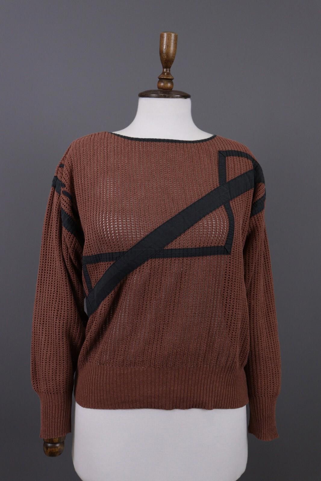 Christian Dior Monsieur Mondi Brown Knit Striped Geometric Sweater Size 36 / S Size M / US 6-8 / IT 42-44 - 1 Thumbnail