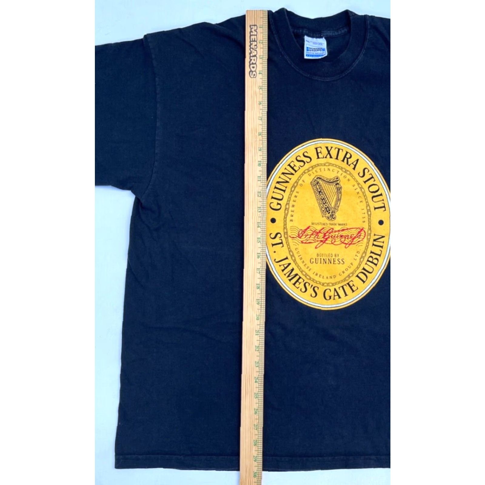 Fruit Of The Loom VINTAGE Men’s Guinness Extra Stout T-Shirt - 2XL - Black - Cotton - Short Sleeve Crew Neck - 90s Beer Theme - Screen Stars by Fruit of the Loom - Mens Size US XXL / EU 58 / 5 - 6 Thumbnail