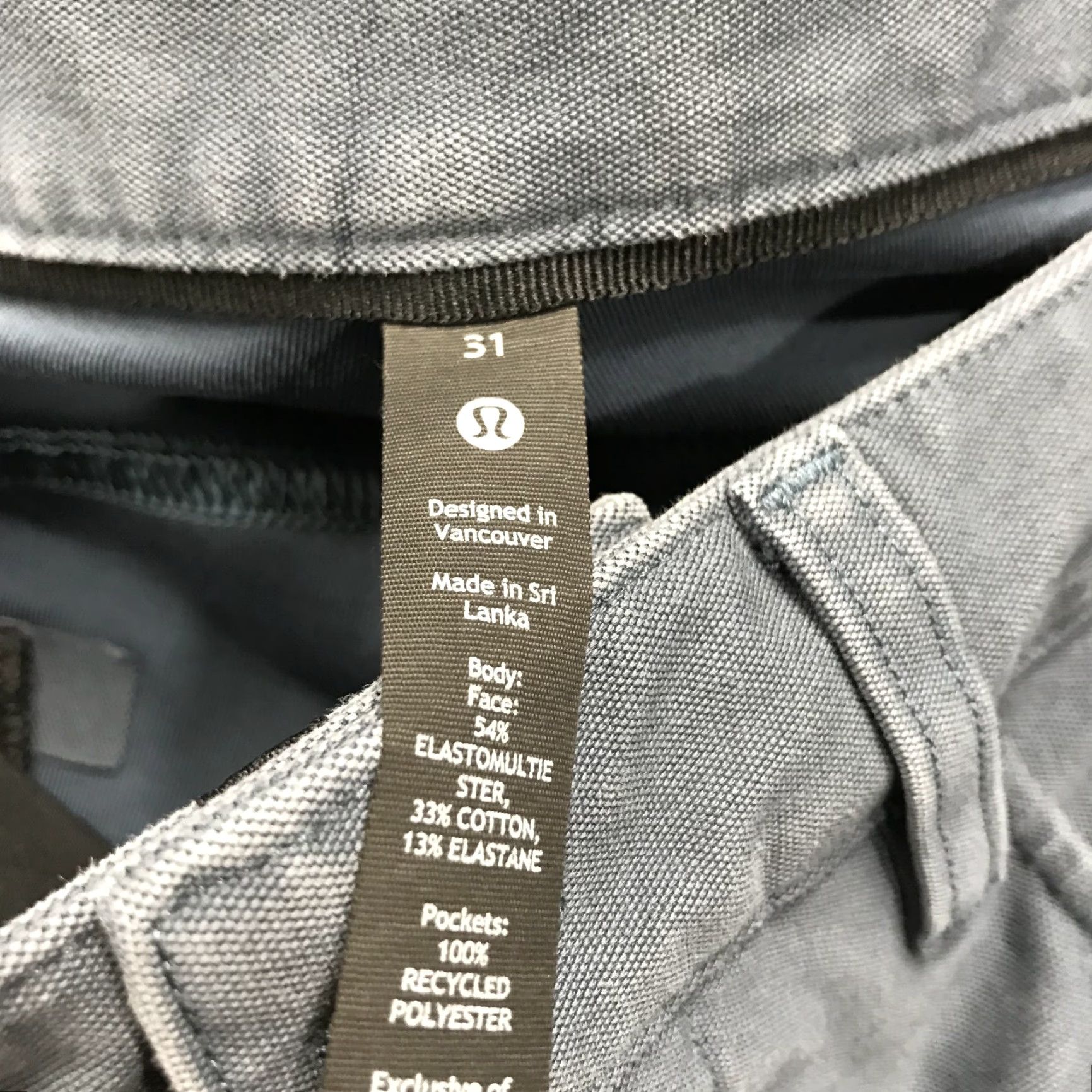 Lululemon Lululemon Pants Mens 31x31 Slim Fit Chino Cotton Logo Blue 5-Pocket Design Flat Front Casual Utilitech City Logo Size US 31 - 4 Thumbnail