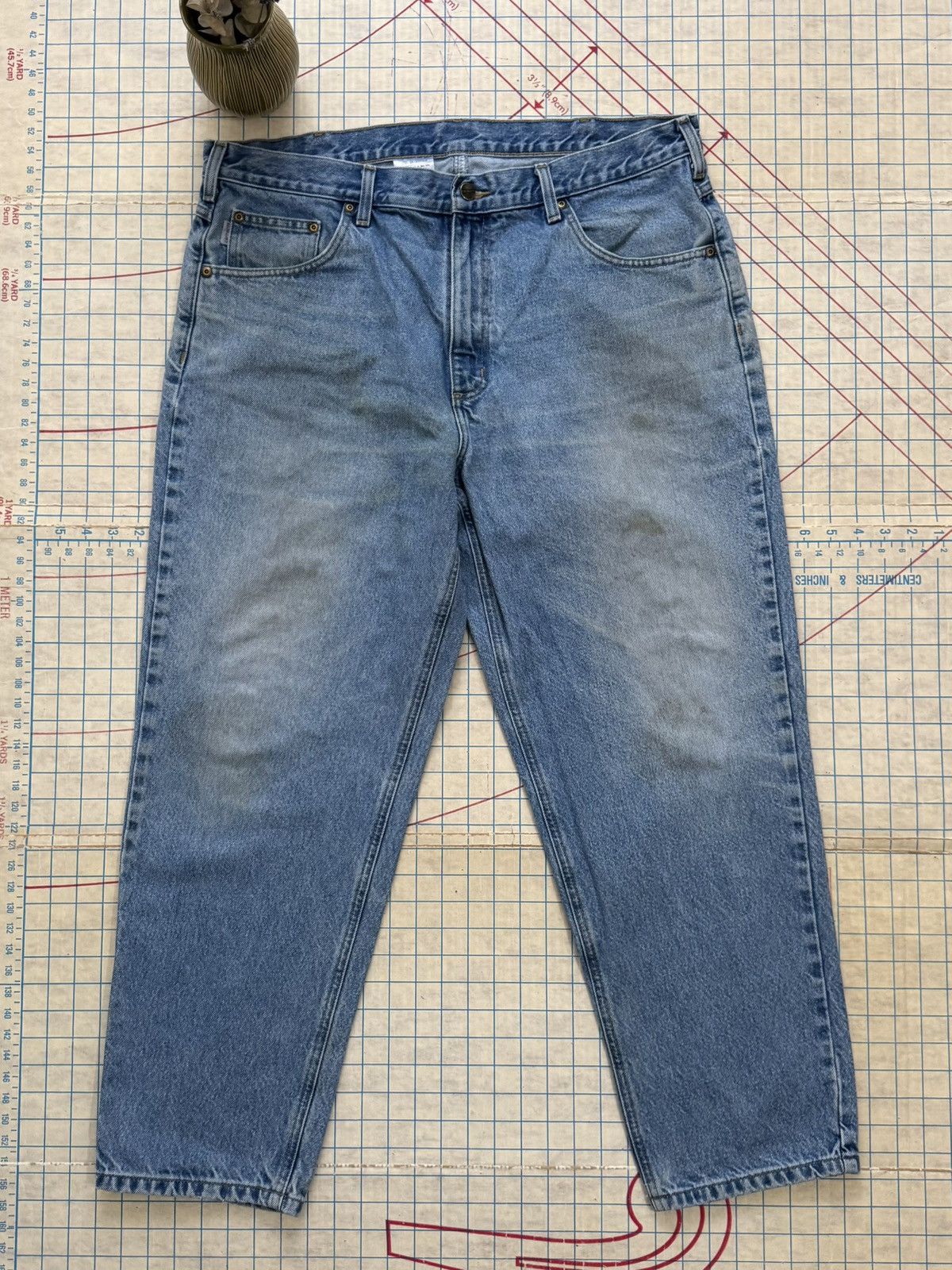 Carhartt Carhartt Light Wash Denim Mens Size 40x30 Workwear Pants Size US 40 / EU 56 - 1 Thumbnail
