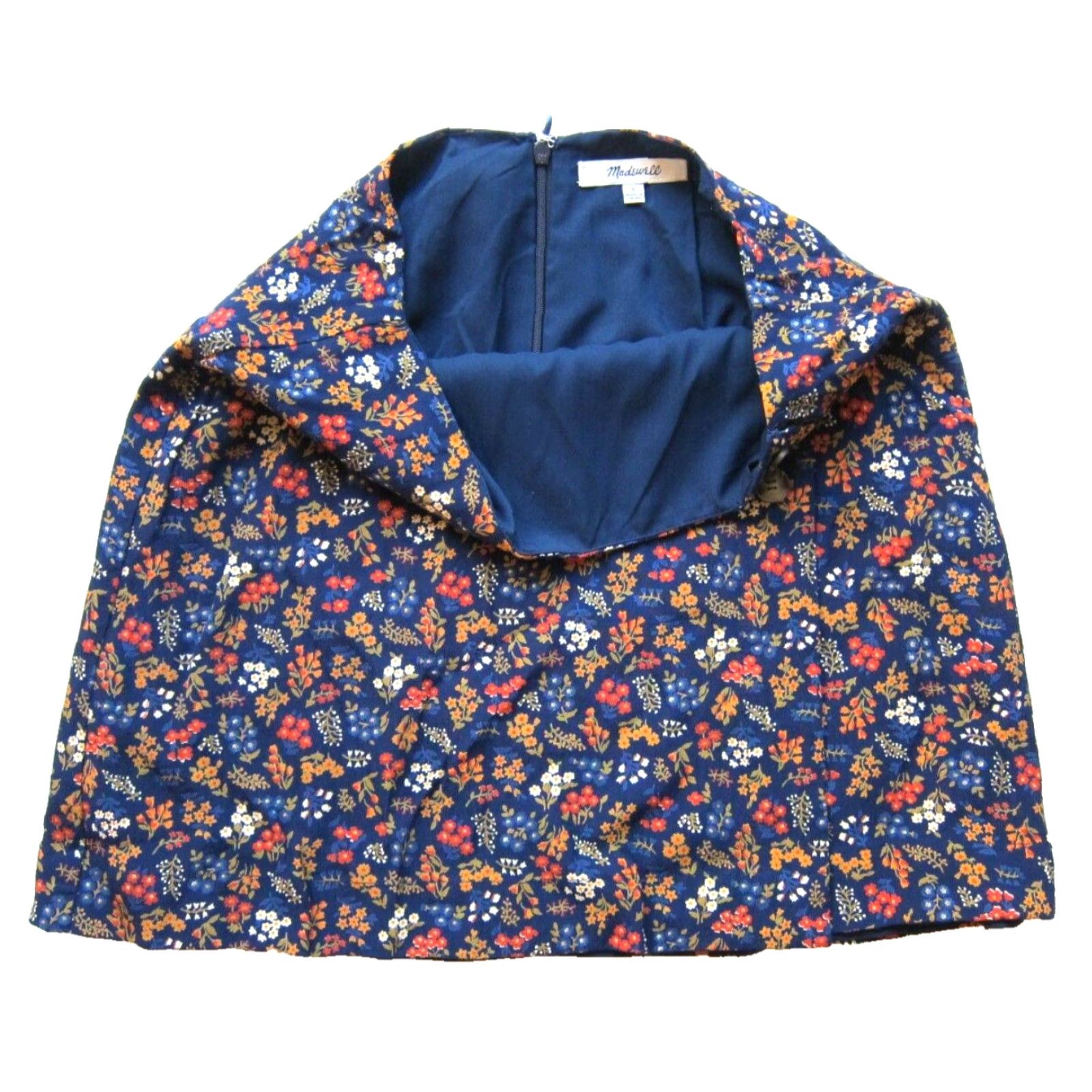 Madewell VINTAGE Madewell Skirt Women 0 Mini Floral Button 100% Rayon Blue Orange Green 26" waist 15.5" length 36" hip Size 25" / US 0 / IT 36 - 4 Thumbnail