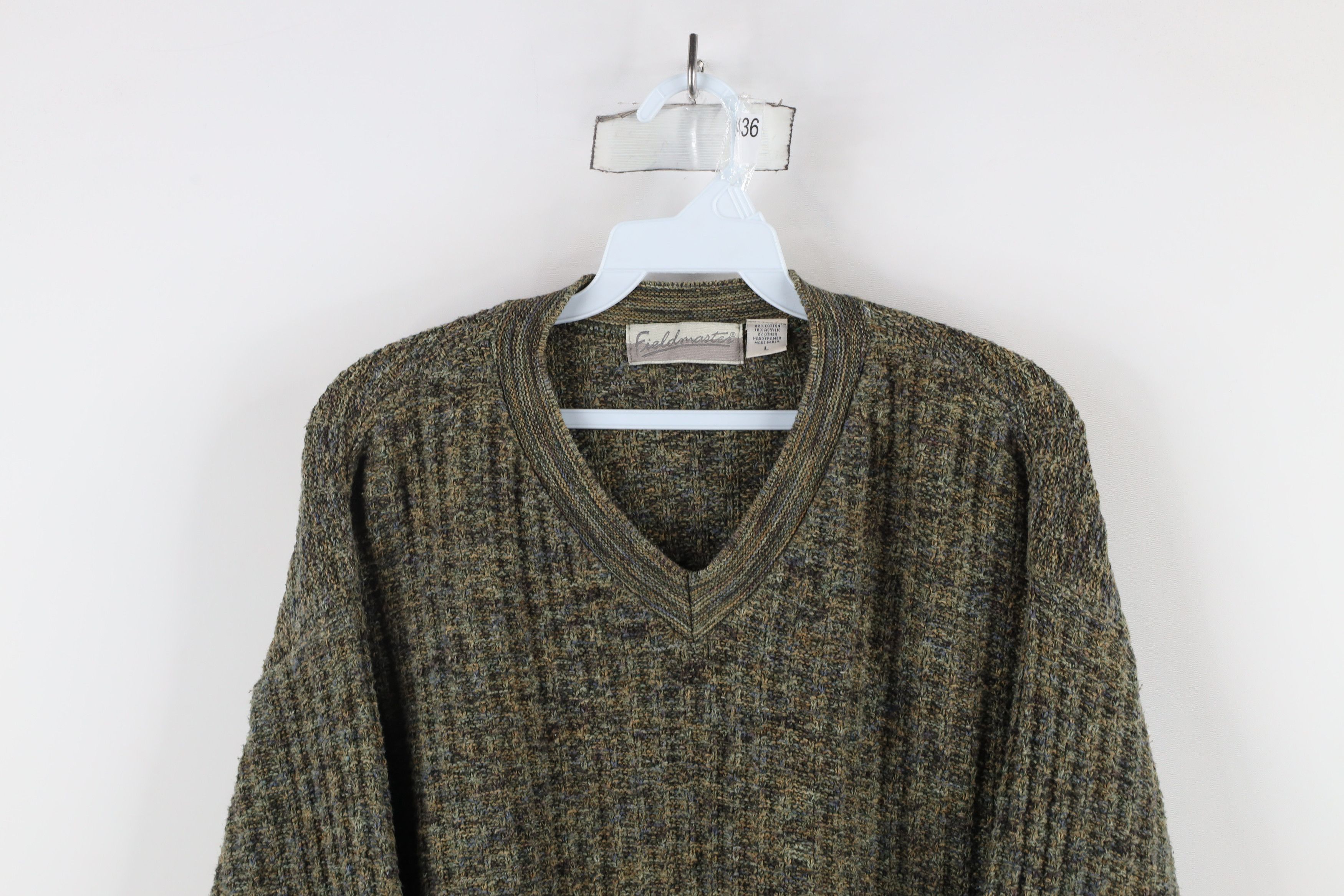 Vintage Vintage 90s Streetwear Knit V-Neck Sweater Rainbow USA Size US L / EU 52-54 / 3 - 2 Thumbnail