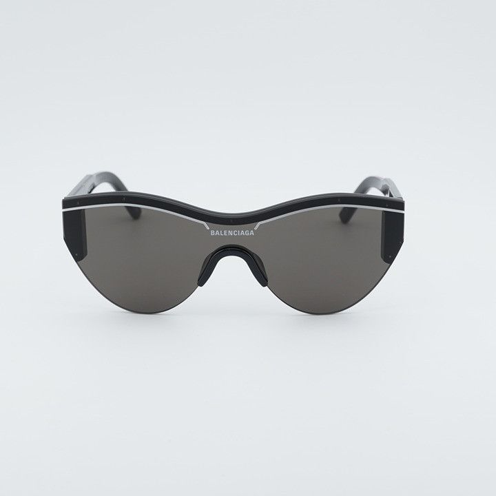 Balenciaga Balenciaga BB0004S 001 Semi Rim Sunglasses Black Shield Size ONE SIZE - 6 Thumbnail