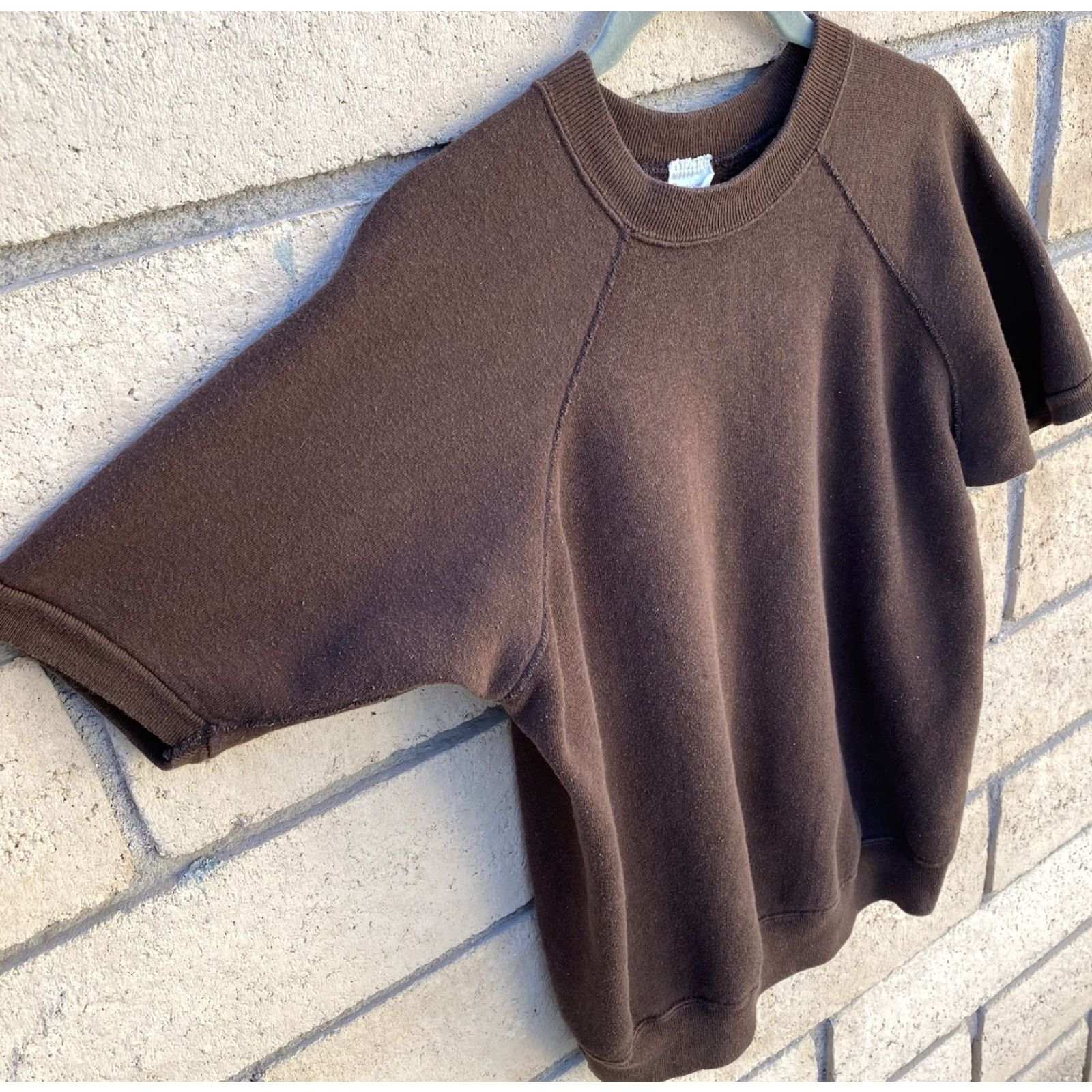 Vintage VINTAGE Casual Wear Creslan Acrylic Cotton Brown Short Sleeve Raglan Sweatshirt Shirt Men L Brown Pullover Raglan Vintage Sweatshirt Size US L / EU 52-54 / 3 - 3 Thumbnail