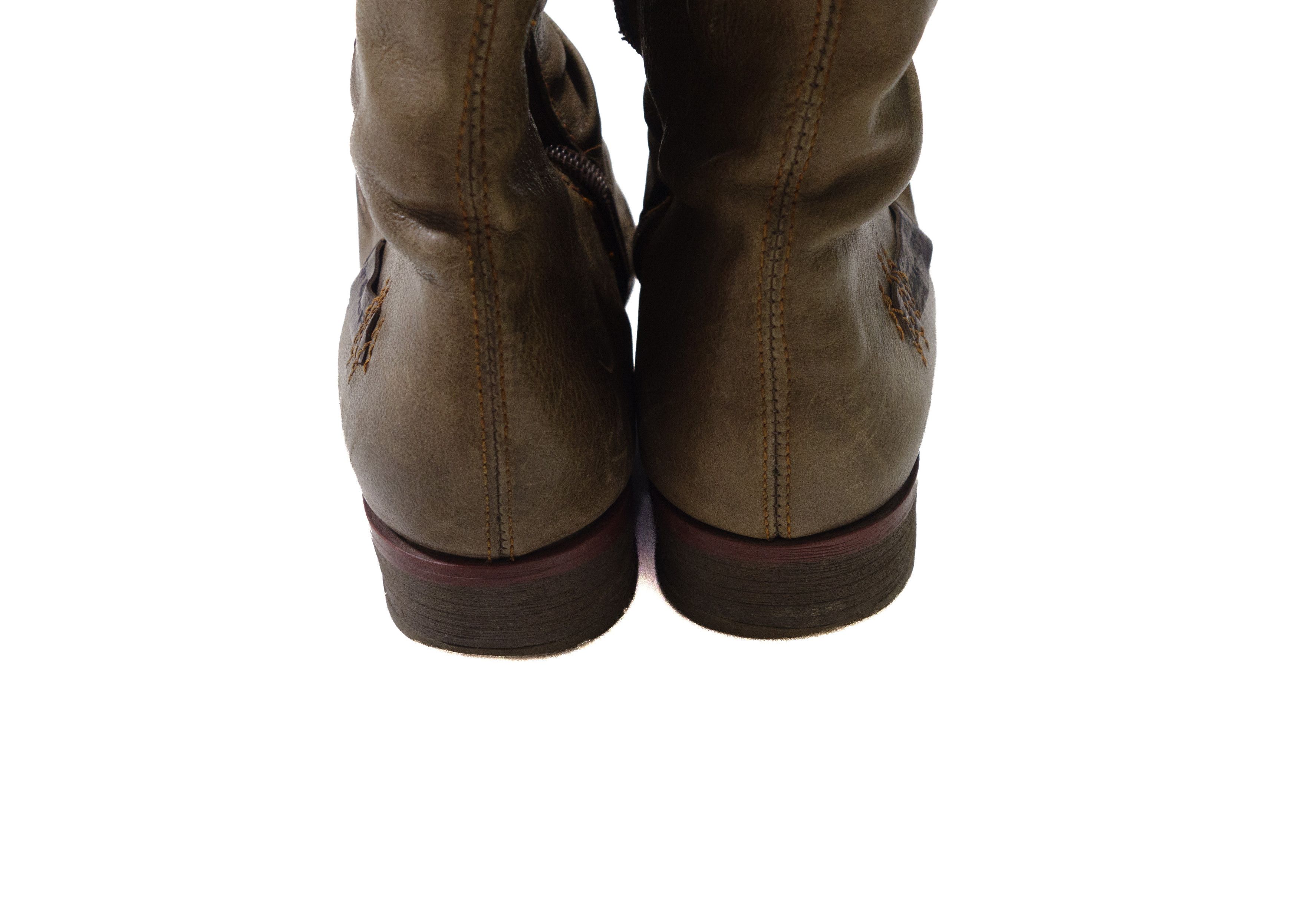 A.S.98 00s AirStep Leather Slouchy Knee High Zip Laced Boots Y2K Size US 10 / IT 40 - 5 Thumbnail