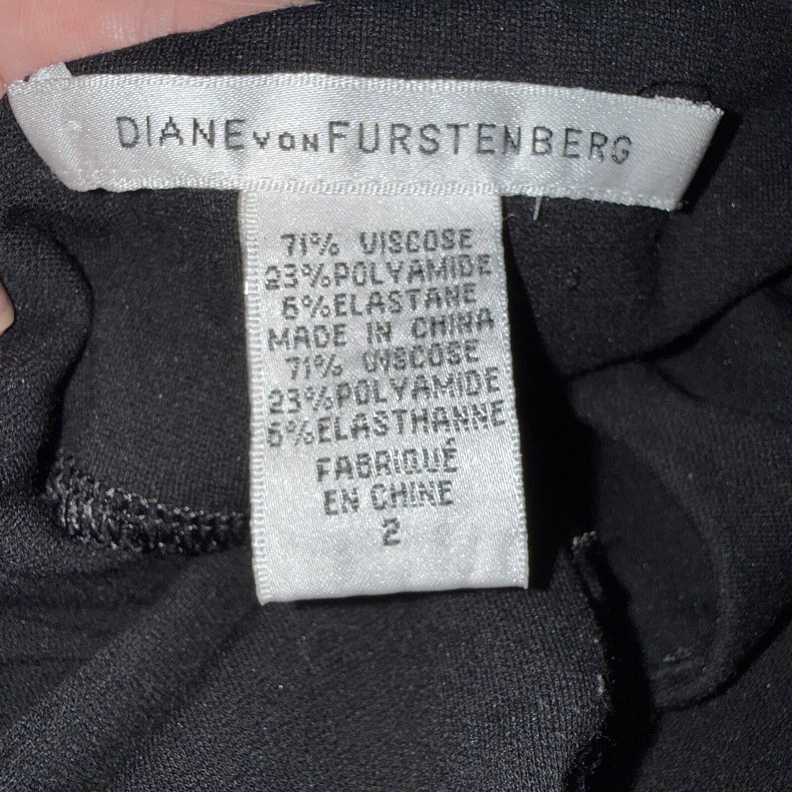 Diane von Furstenberg Diane Von Furstenberg Pencil Cocktail Dress Black Stretch 2 Size XS / US 0-2 / IT 36-38 - 8 Thumbnail