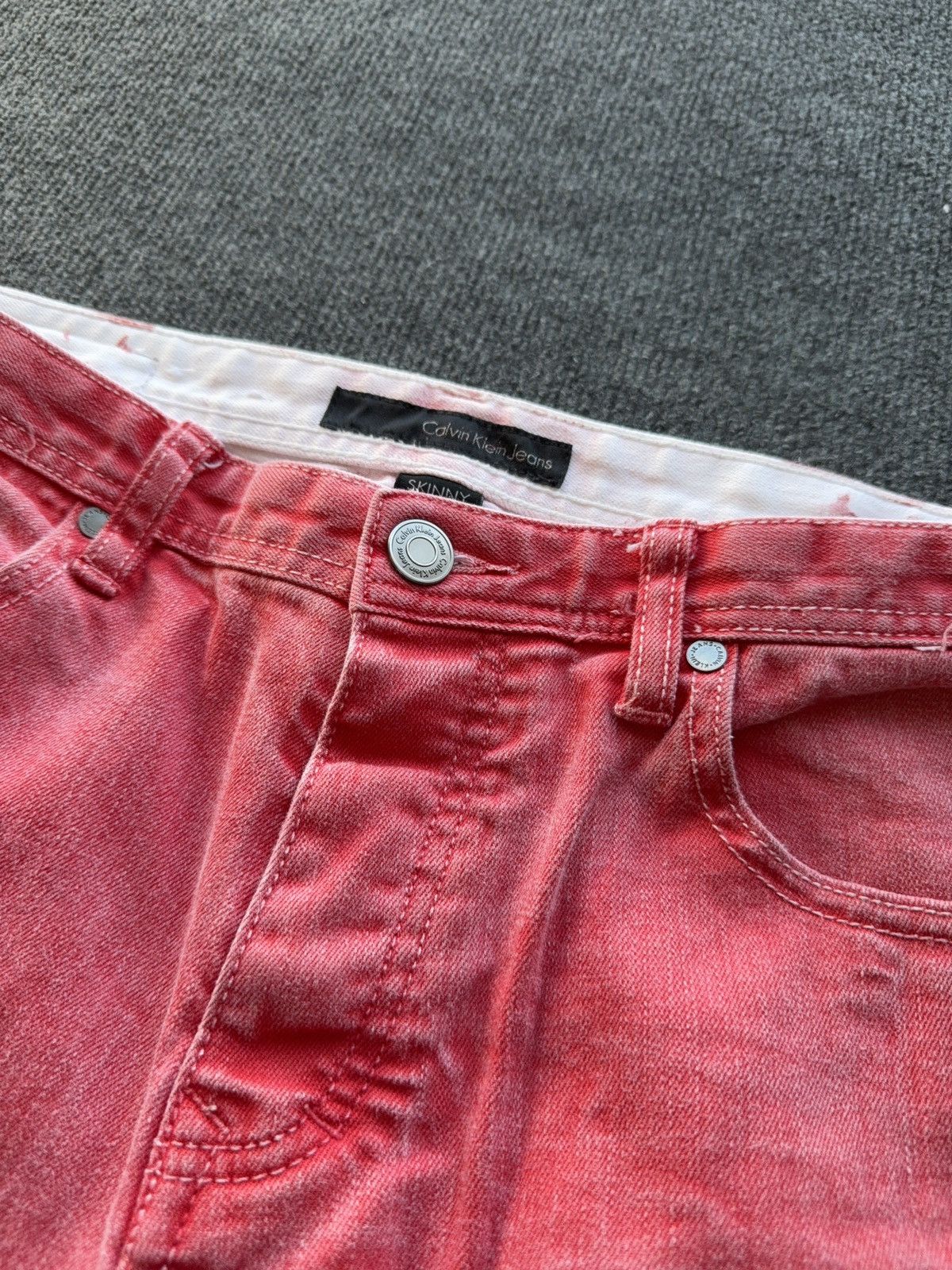 Calvin Klein 00s Calvin Klein Jeans Archive Red Dyed Skinny Denim W34 Size US 34 / EU 50 - 8 Thumbnail