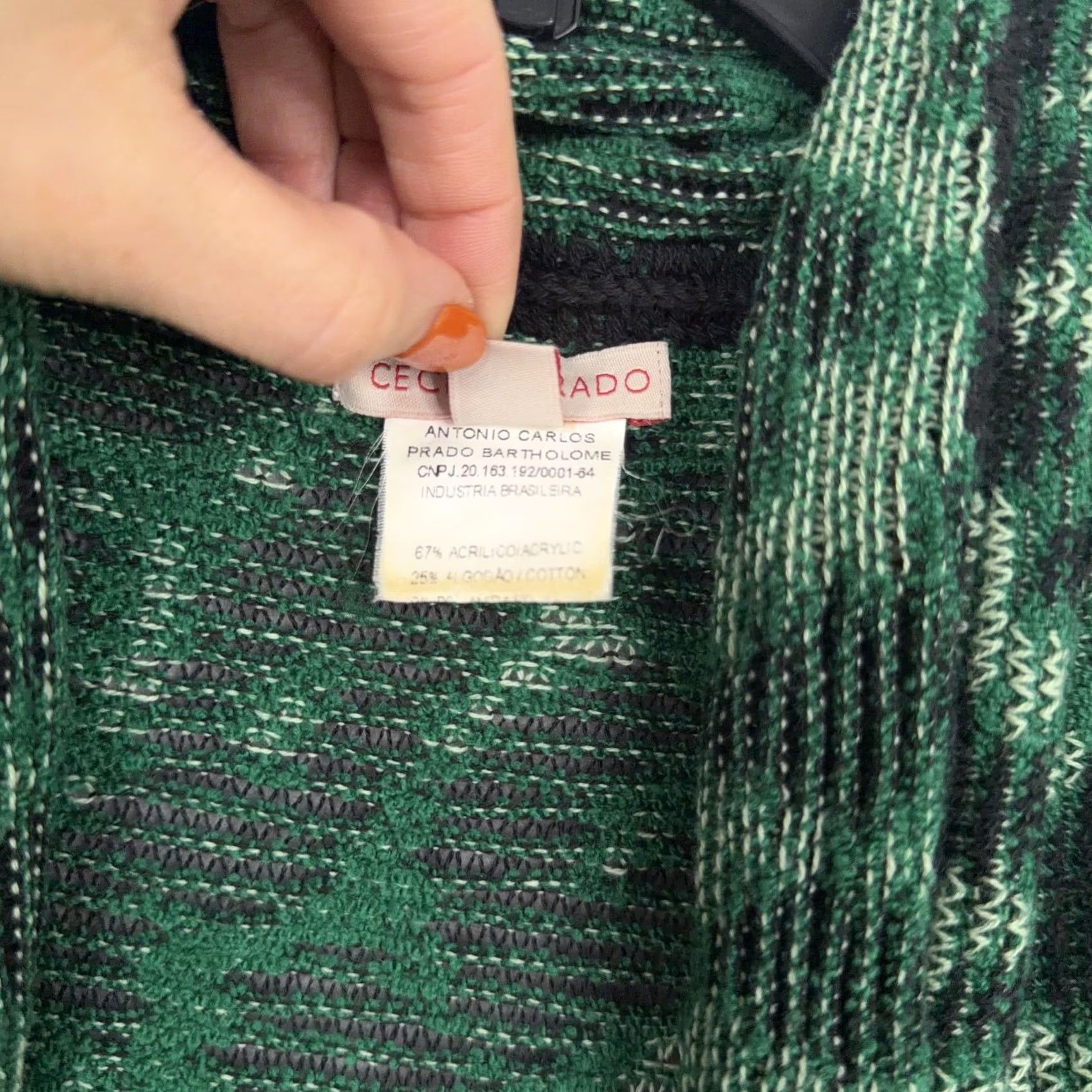 Vintage Cecilia Prado Sweater Womens Small Green Black Open Front Cardigan Knit Animal Print Bohemian Leopard Lightweight Casual Womens Size S / US 4 / IT 40 - 5 Thumbnail