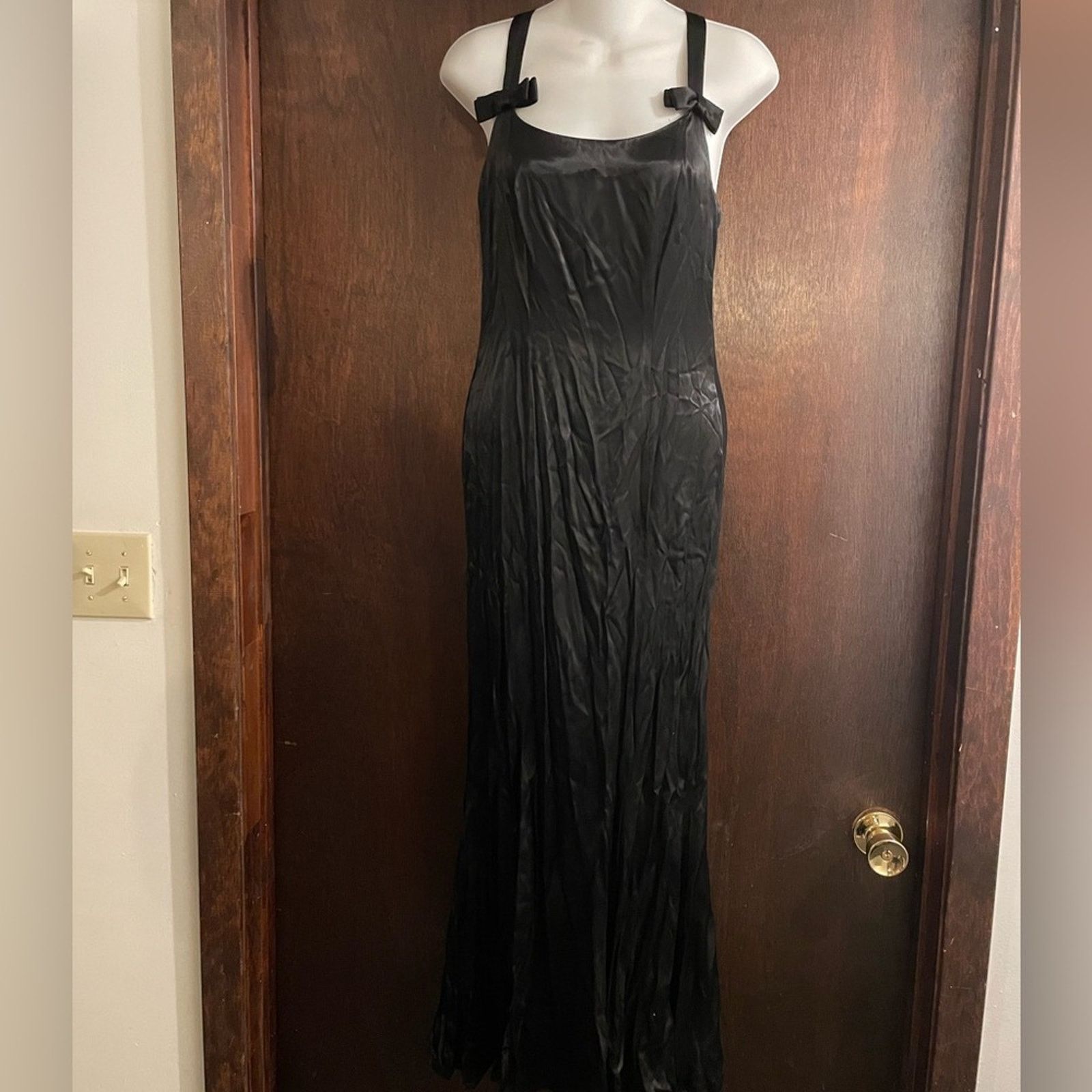 Vintage Vintage Maurices 90s Strappy Black BodyCon Evening Gown Size M / US 6-8 / IT 42-44 - 1 Thumbnail