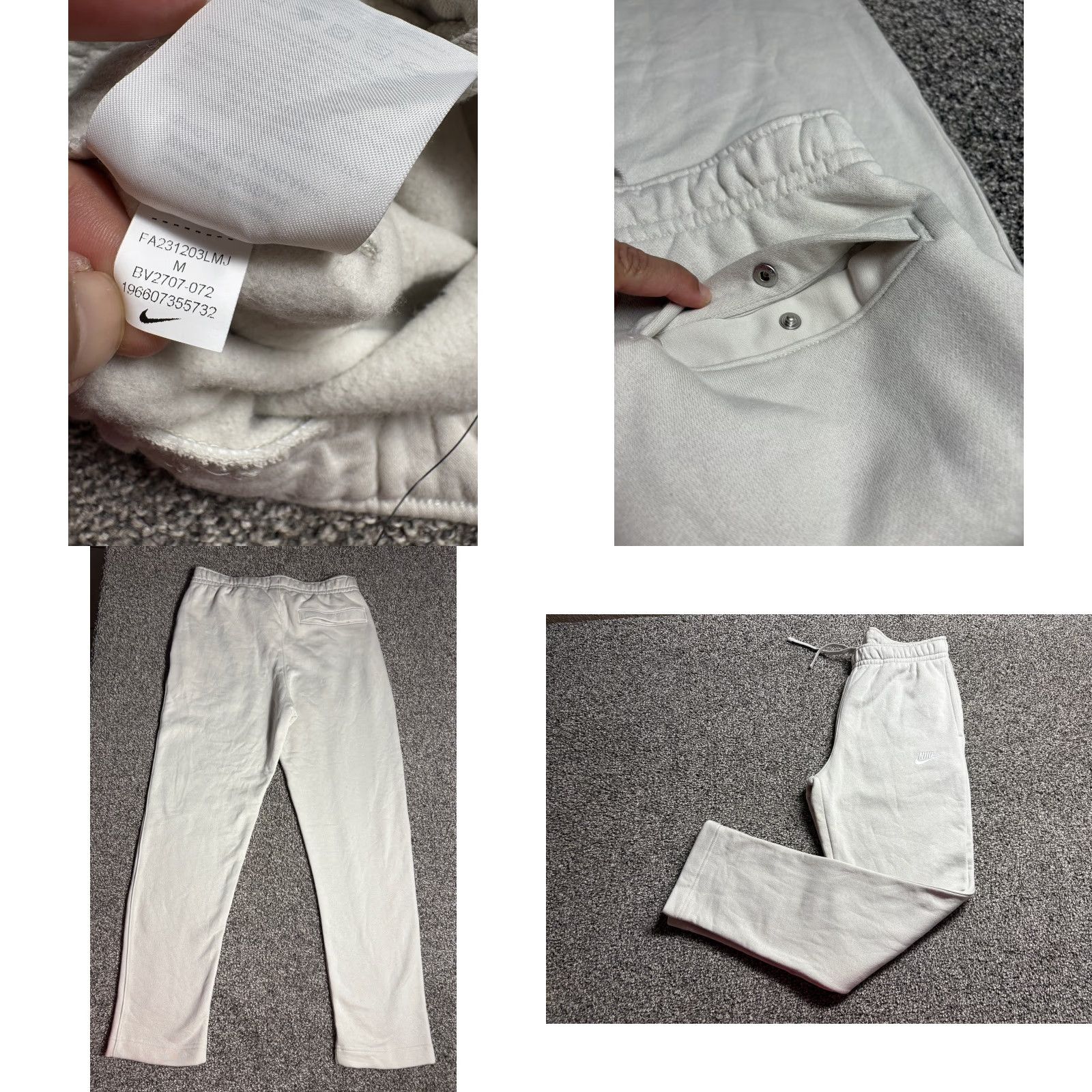 Nike Nike Club Fleece Sweatpants Mens M Beige Cream BV2707 Jogger Tapered Size US 31 - 8 Thumbnail