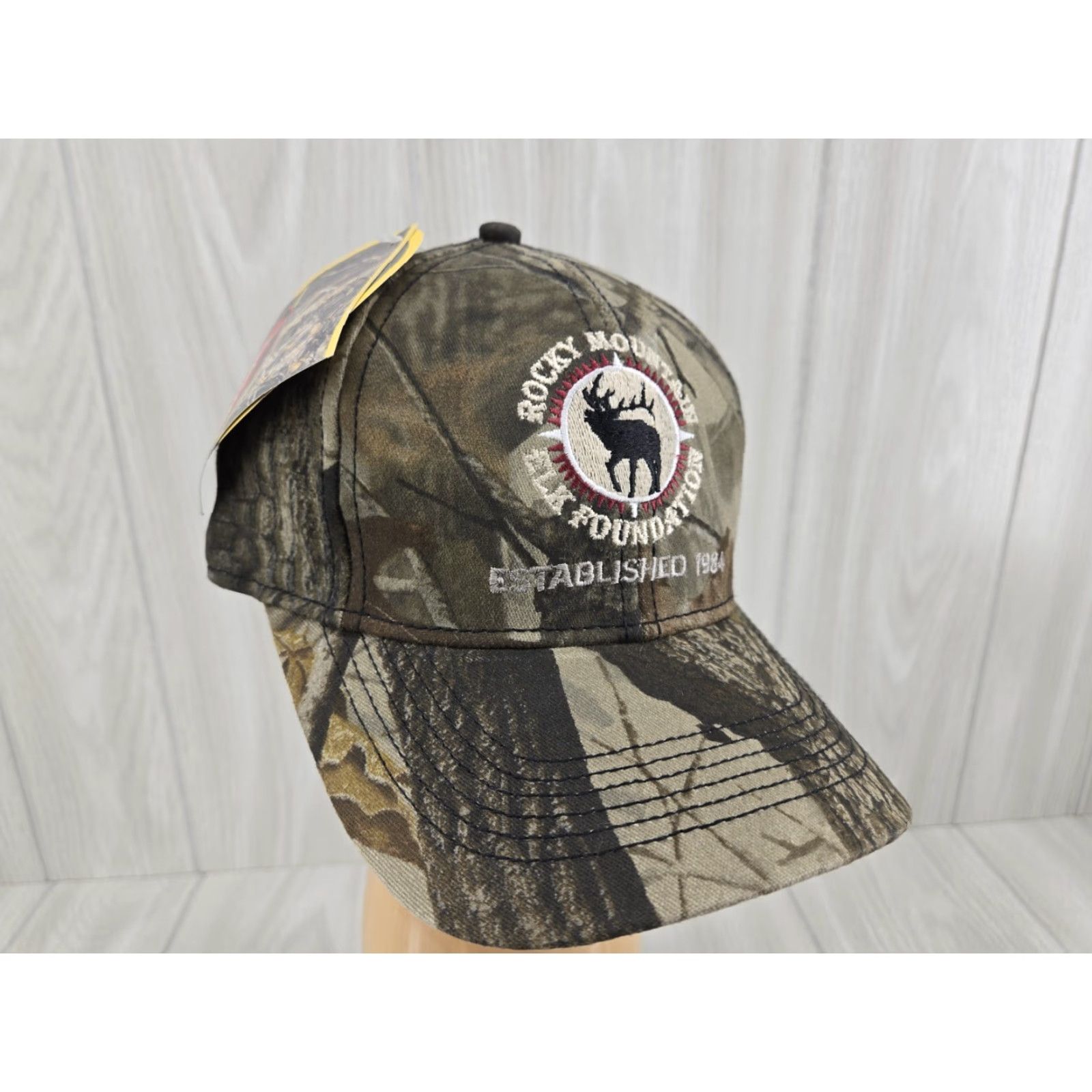 Realtree RMEF Rocky Mountain Elf Foundation Logo Hat Embroidered Camo Realtree Trucker Hat Adjustable Men CAMO Size ONE SIZE - 2 Thumbnail