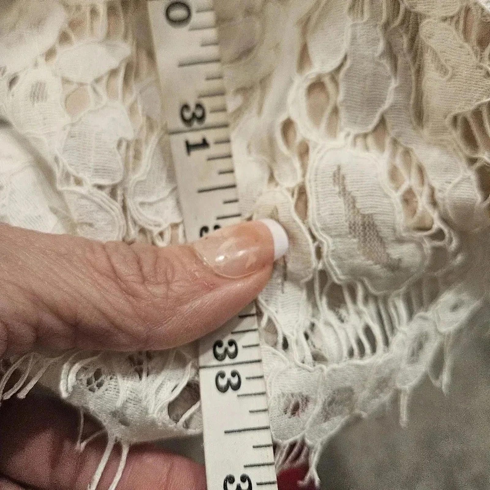 Tori Richard Nwt Tobi White Lace Dress with Tie Detail #70 Size L / US 10 / IT 46 - 9 Thumbnail