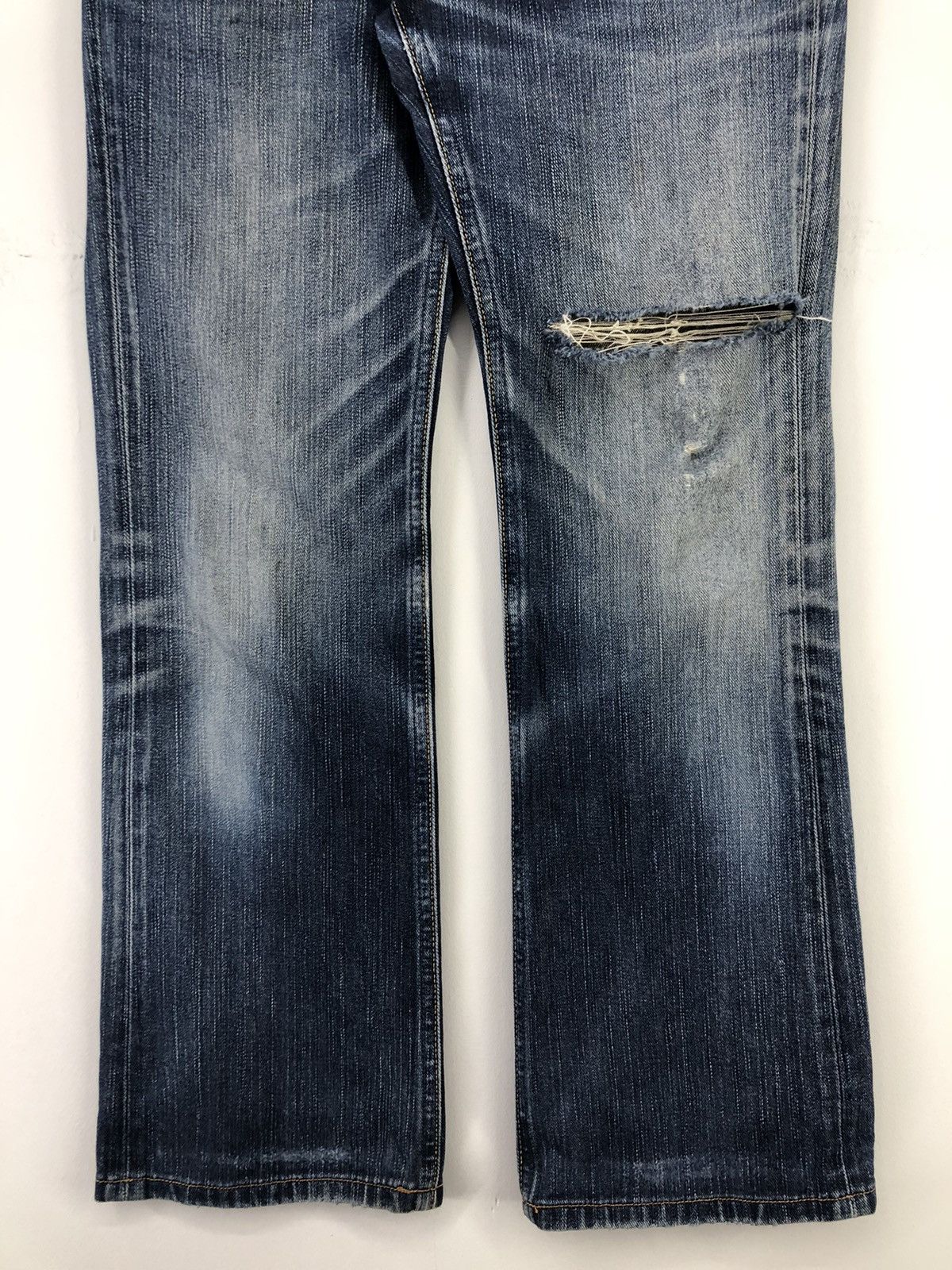 Lee Vintage Lee Rider Distressed Faded Blue Jeans Size US 31 - 11 Thumbnail
