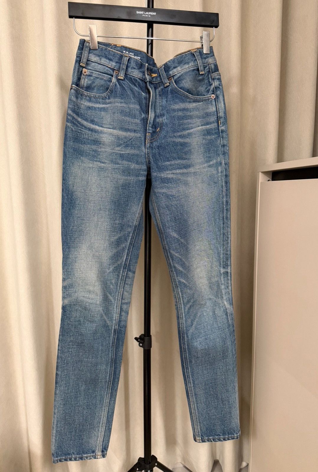 Celine CELINE 24SS W_SL_003 Washed Slim Straight Blue Jeans Size US 27 - 1 Thumbnail
