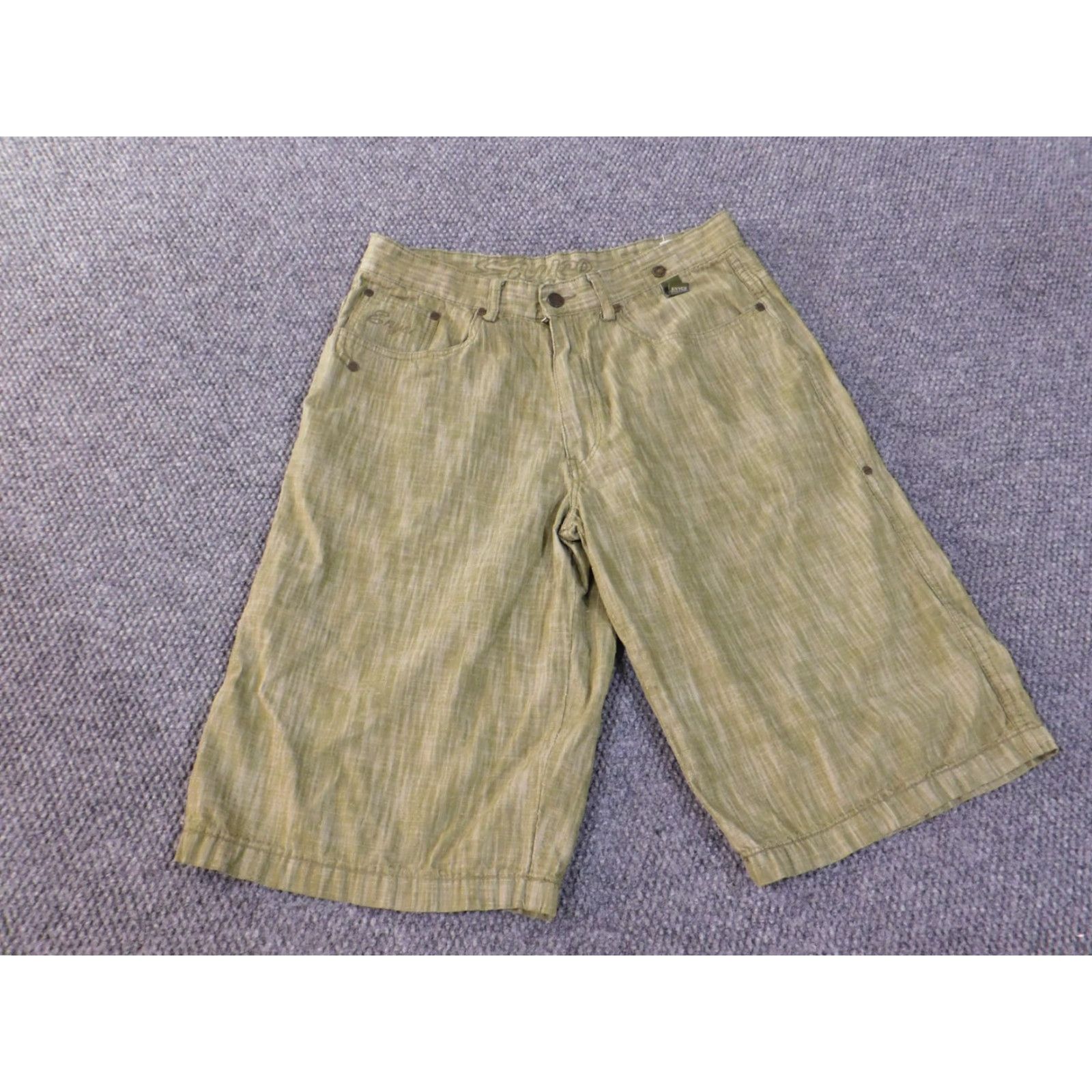 Enyce Enyce Denim Shorts 34 Green Vintage Retro Hip-Hop Men Regular 34 Cotton Zip Flat Front Logo" Size US 34 / EU 50 - 2 Thumbnail