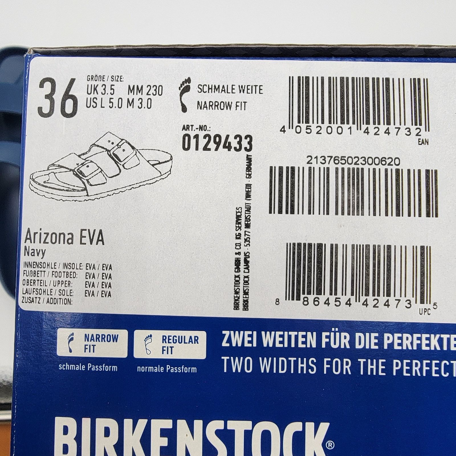 Birkenstock Birkenstock Arizona EVA Navy Sz 5W EU 36 Narrow Fit Size US 5 / IT 35 - 7 Thumbnail