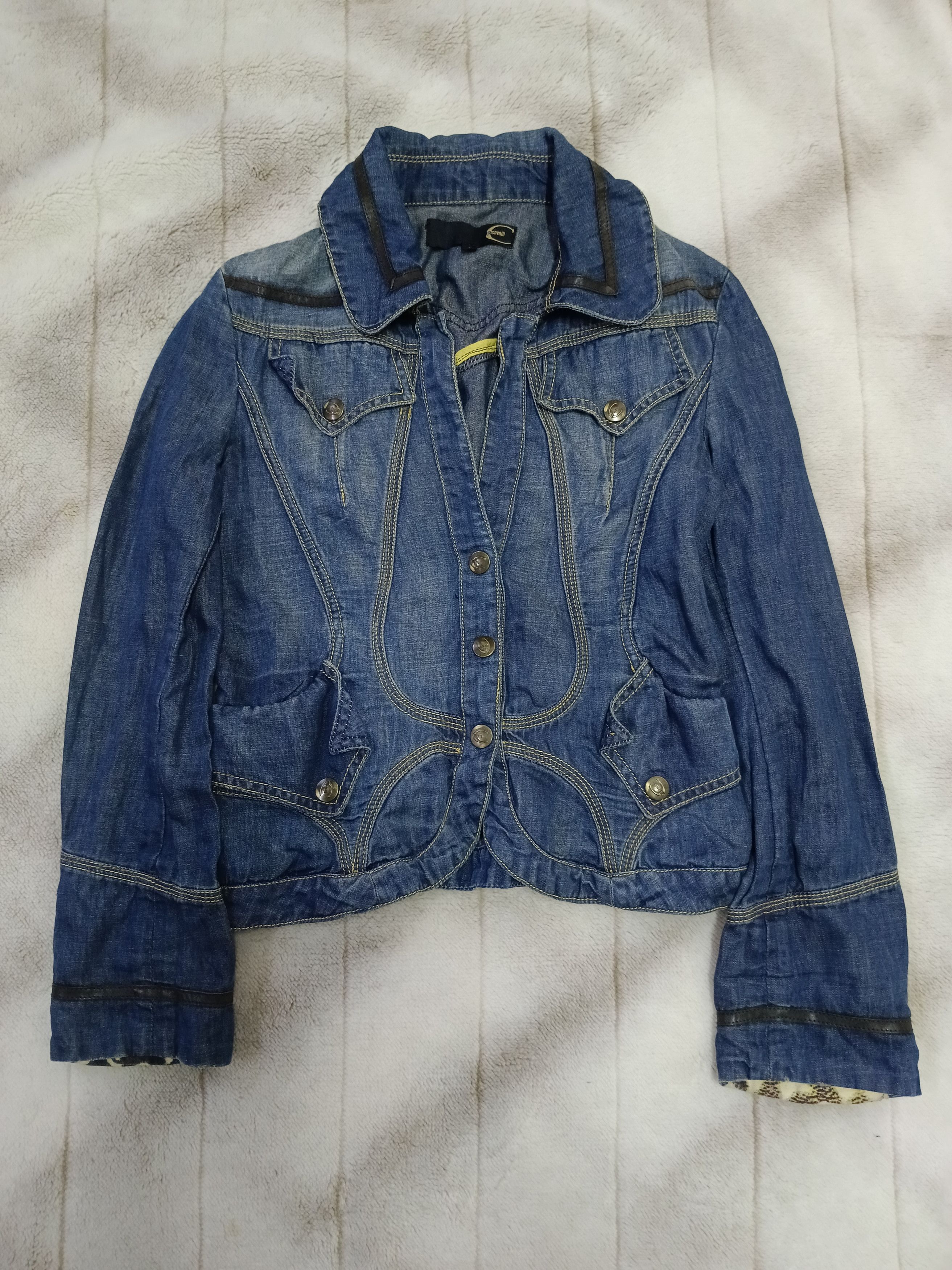 Just Cavalli JUST CAVALLI DENIM JACKET Size S / US 4 / IT 40 - 1 Thumbnail