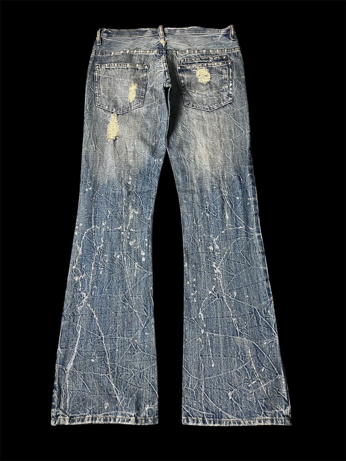 Japanese Brand Midas Distressed Super Flare Jeans Size US 30 / EU 46 - 2 Thumbnail