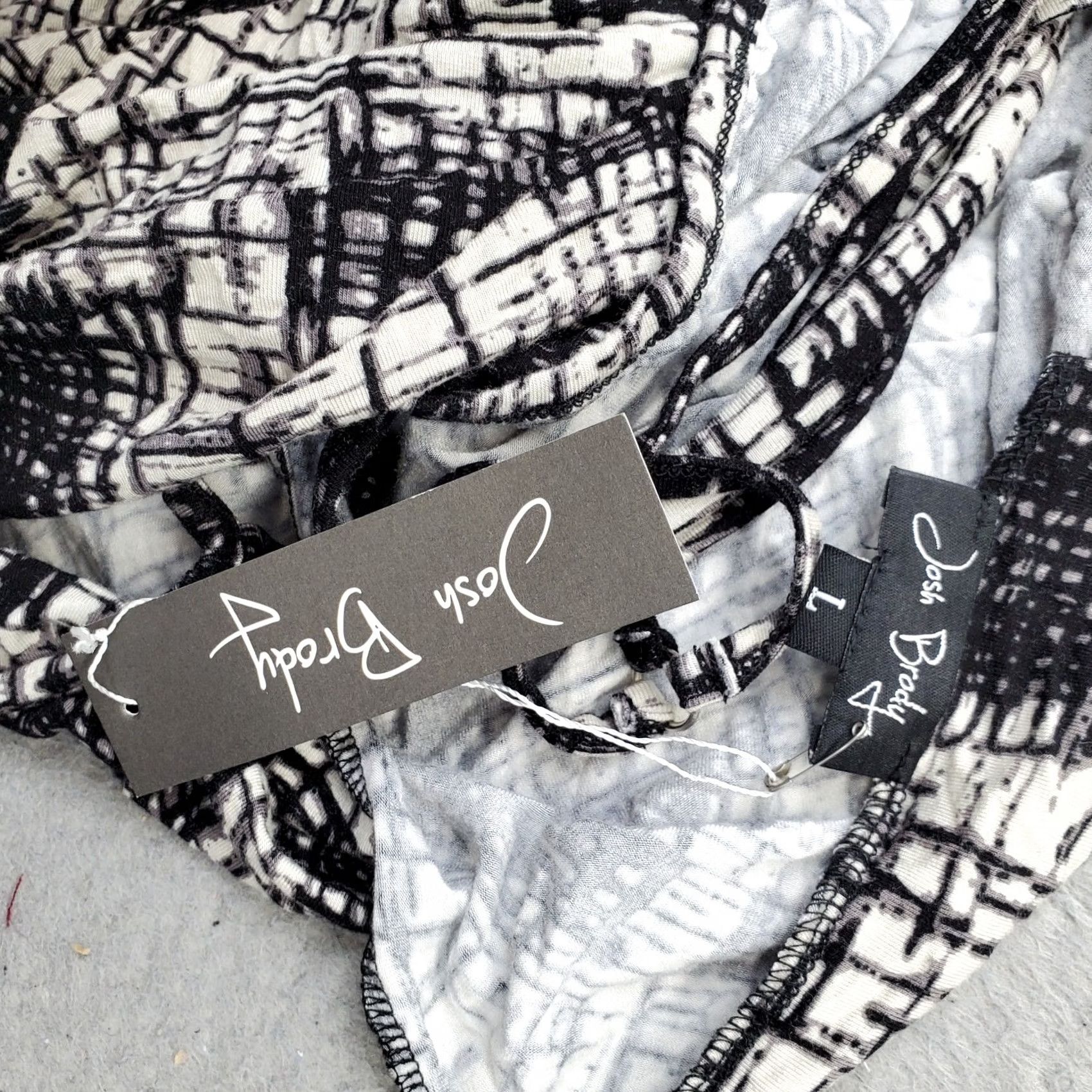 Vintage Josh Brody Maxi Dress Women L Black White Geometric Strappy Backless - Vintage? No Size L / US 10 / IT 46 - 6 Thumbnail
