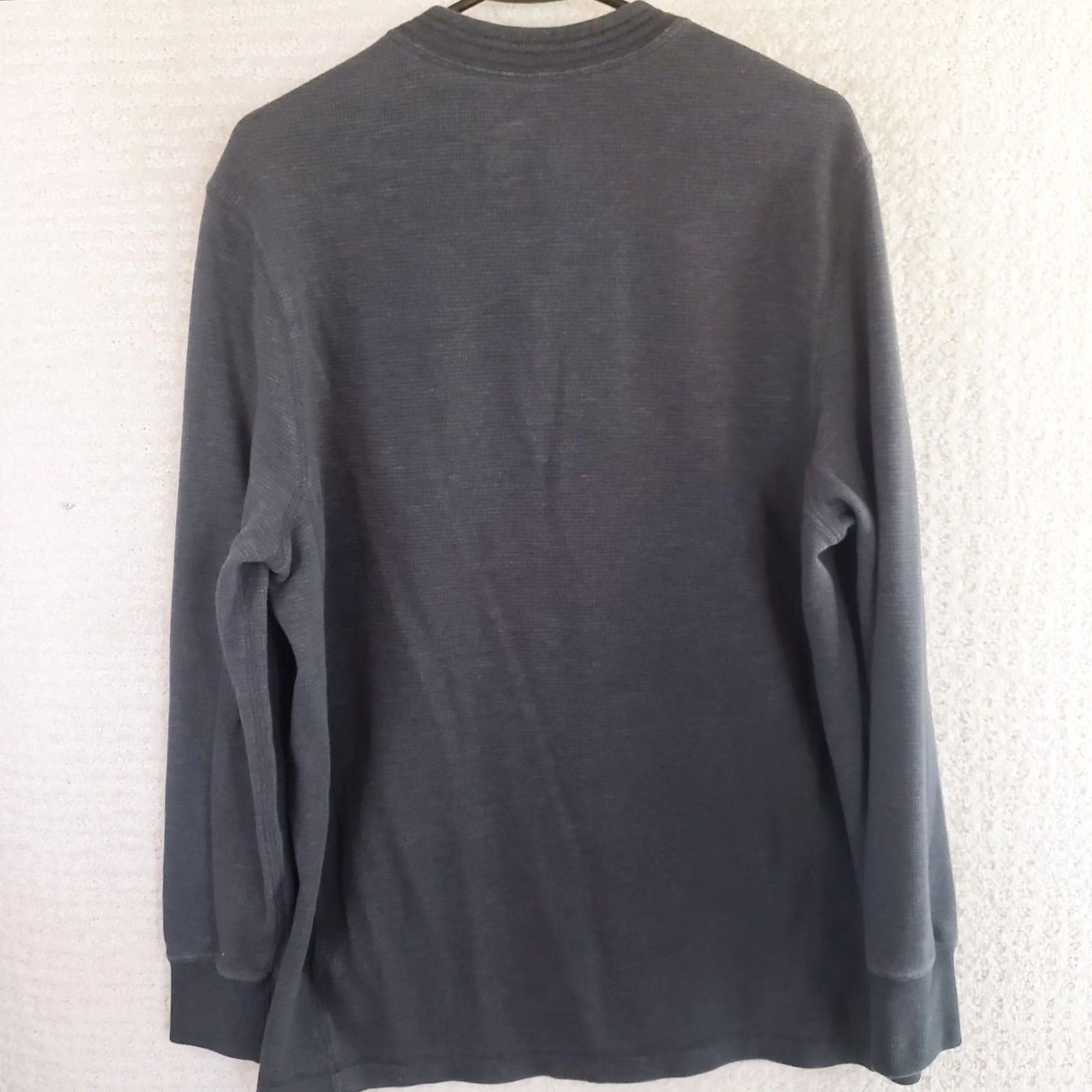 Vintage Casuals Henley Mens M Dark Gray Long Sleeve Waffle Knit Thermal Shirt Outdoors Size US M / EU 48-50 / 2 - 6 Thumbnail