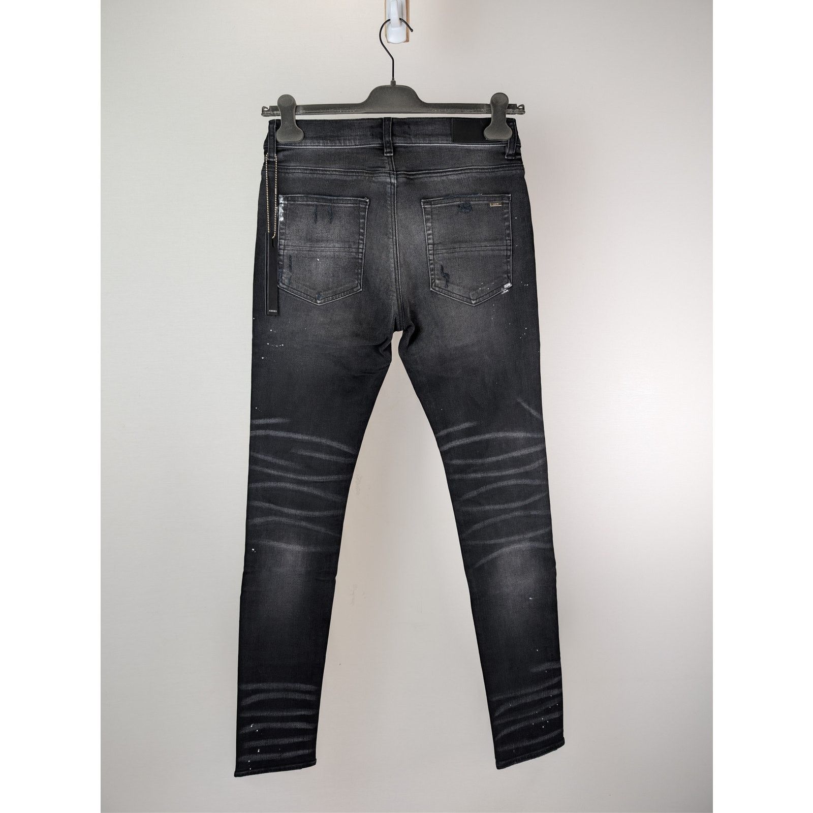 Amiri o1rshd1 MX1 Plaid Denim Jeans in Aged Black Size US 31 - 12 Thumbnail