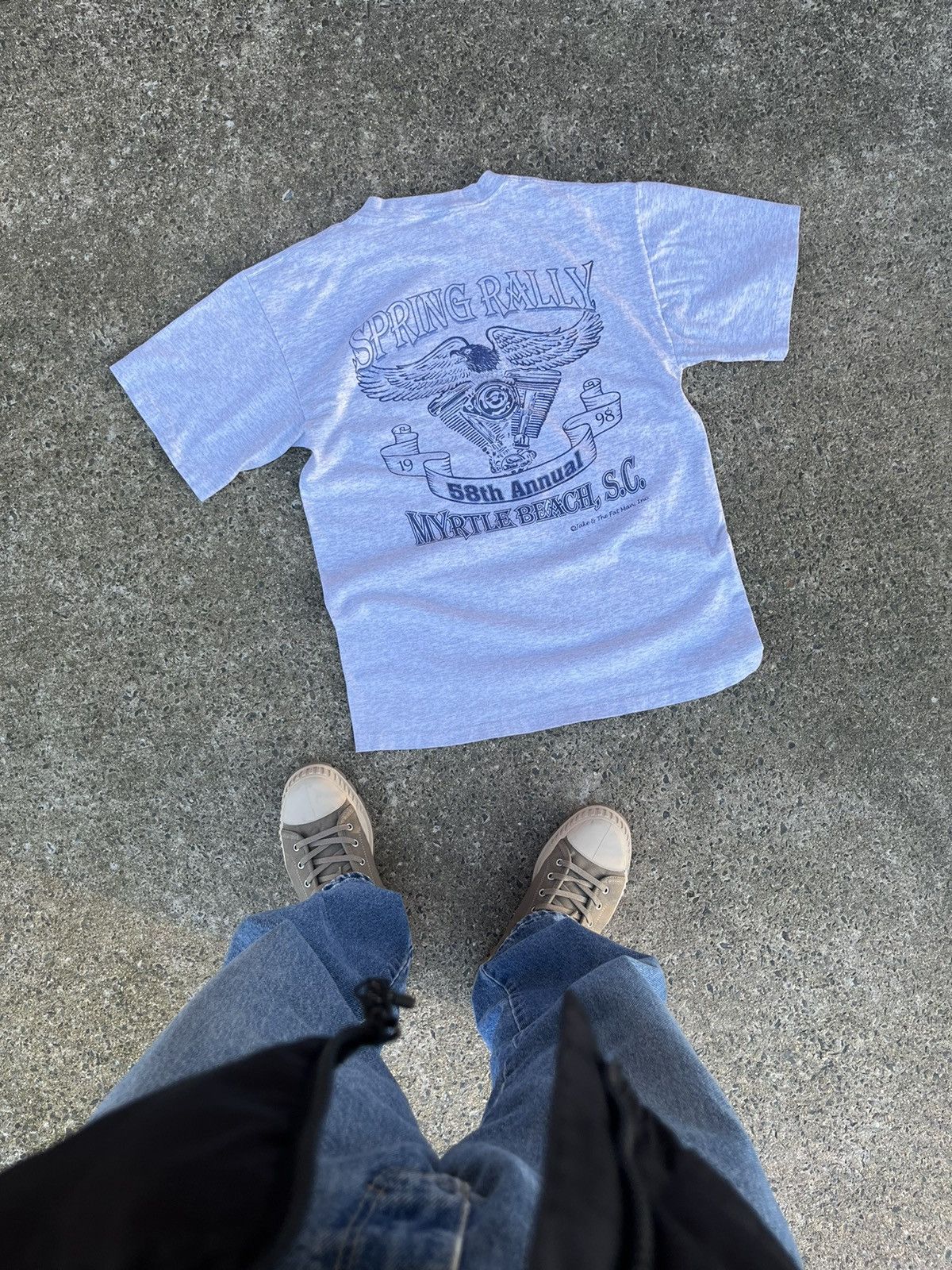 Harley Davidson × Vintage Vintage 90’s Rally Week ”58th Annual” Single Stitch T-Shirt Size US L / EU 52-54 / 3 - 10 Thumbnail