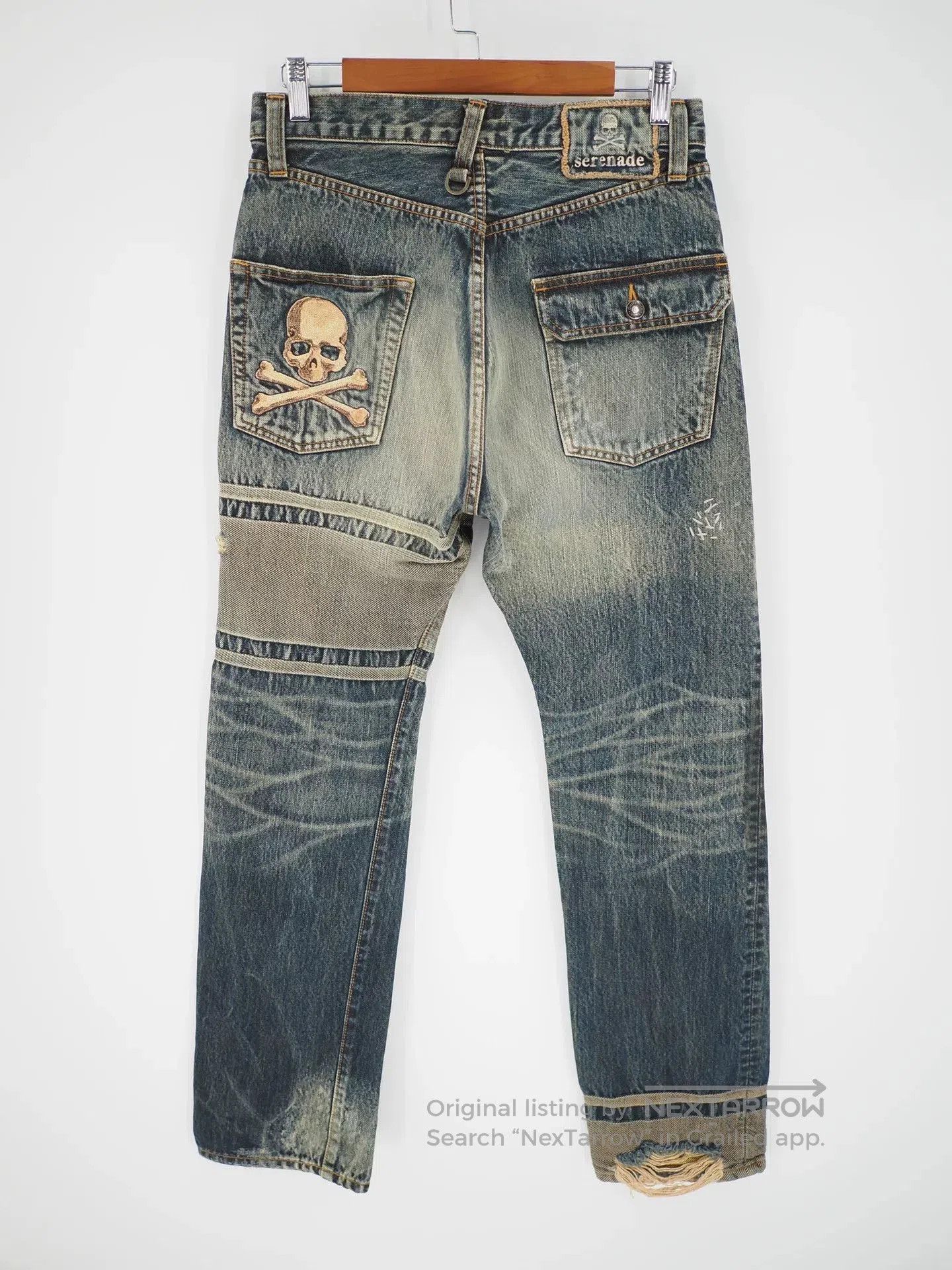 MMW blue denim jeans with gold detail. Size US 26 / EU 42 - 2 Thumbnail