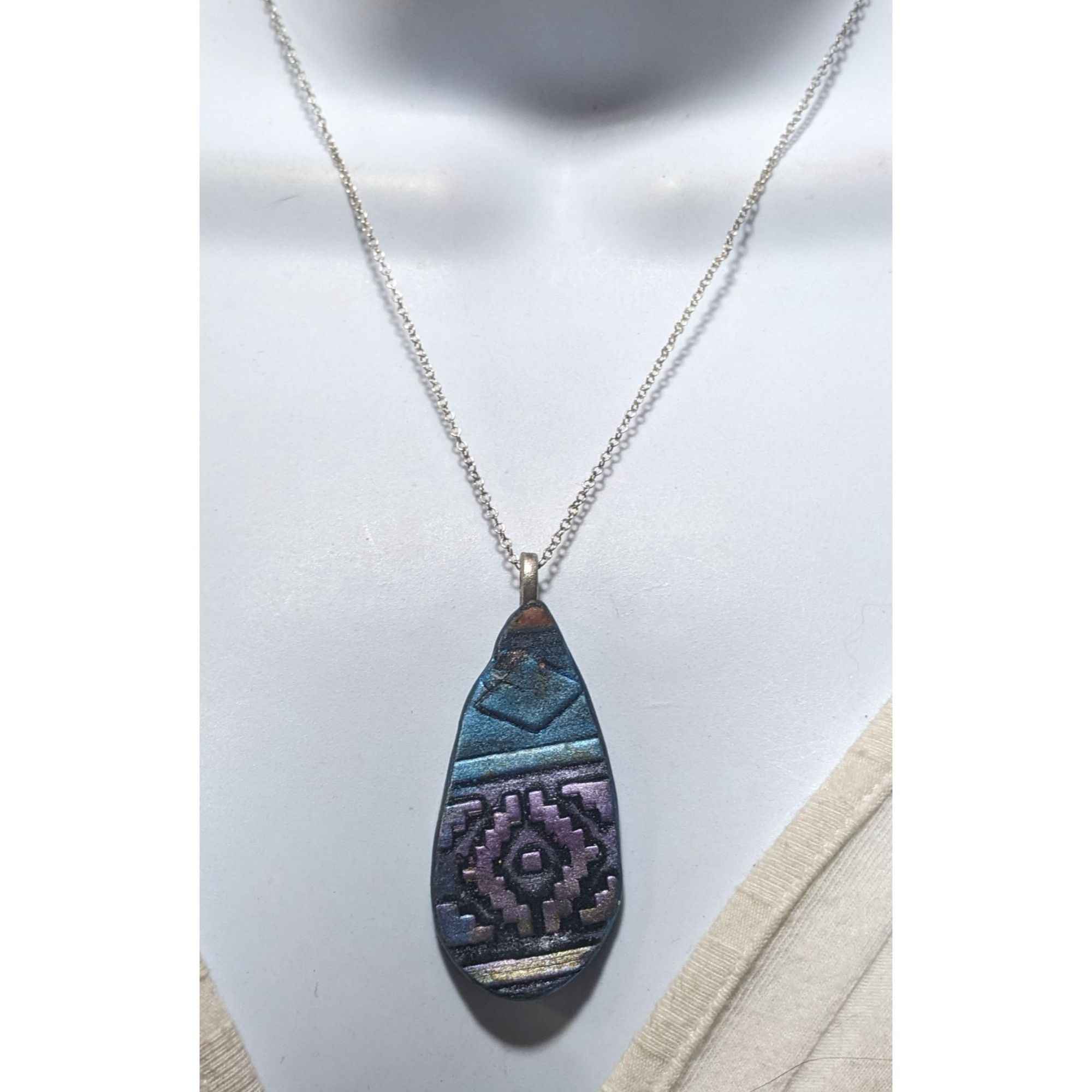 Other Handmade Southwestern Style Metallic Teardrop Necklace Size ONE SIZE - 5 Thumbnail