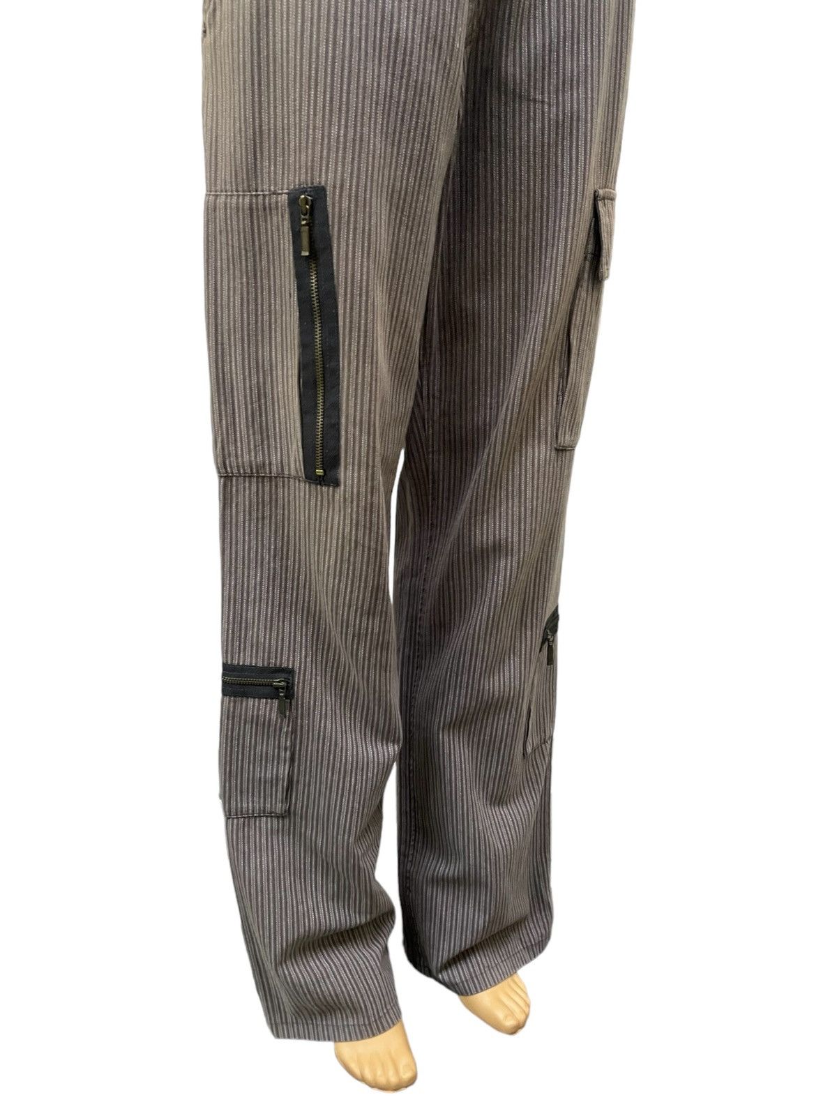 Japanese Brand Icca Japan Herringbone Striped MultiPocket Loose Cargo Pants Size US 31 - 5 Thumbnail
