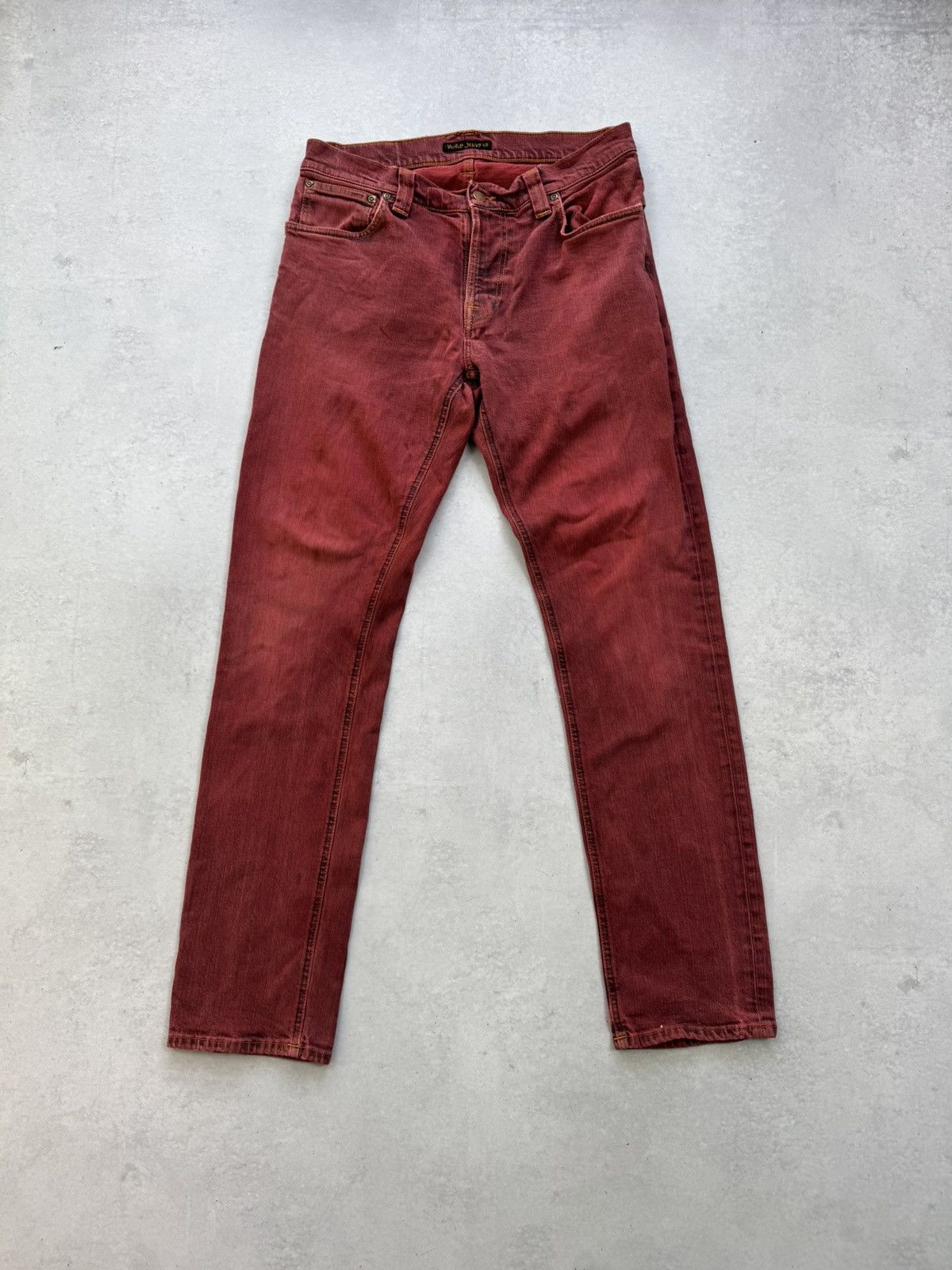 Nudie Jeans Vintage Nudie Jeans Thin Finn Burgundi Skini Jeans Size US 32 / EU 48 - 1 Thumbnail
