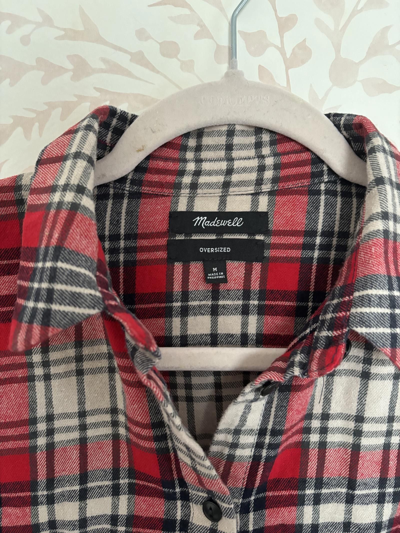 Madewell EUC Madewell Oversized Plaid Flannel Shirt 100% cotton - M Size M / US 6-8 / IT 42-44 - 2 Thumbnail