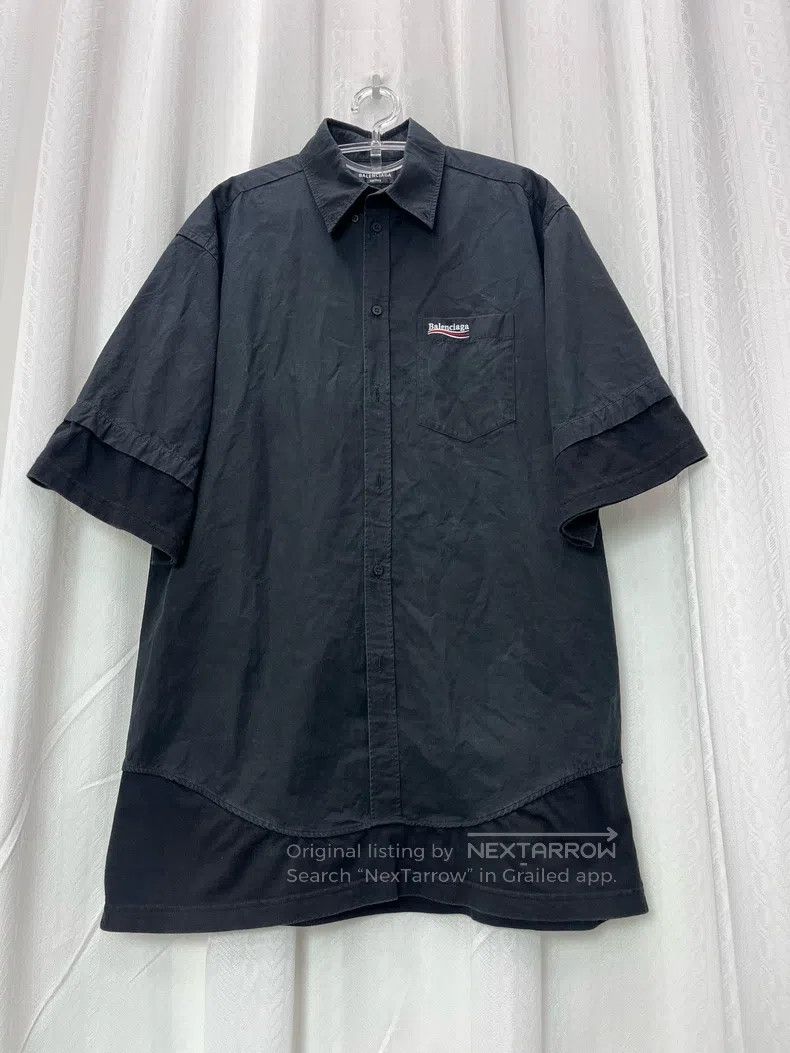 Balenciaga Balenciaga size 37 Solid Color Logo Printed Collared Long Size US S / EU 44-46 / 1 - 1 Thumbnail