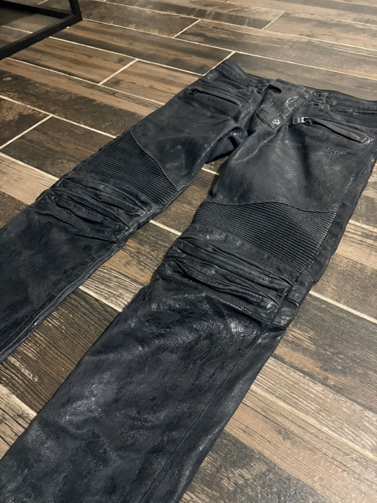 Balmain balmain waxed biker denim Size US 28 / EU 44 - 2 Thumbnail