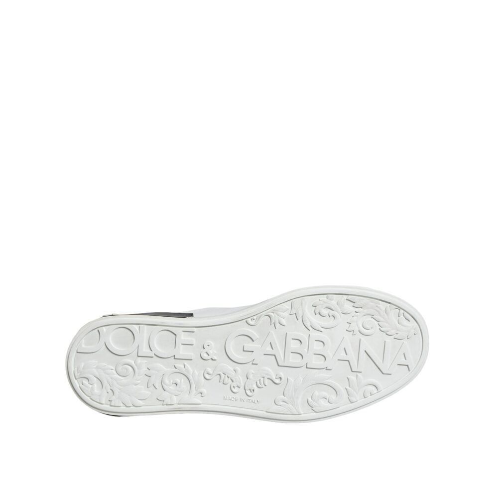 Dolce & Gabbana Dolce & Gabbana Black Leather Logo Portofino Sneaker Shoes Size US 7 / EU 40 - 7 Thumbnail