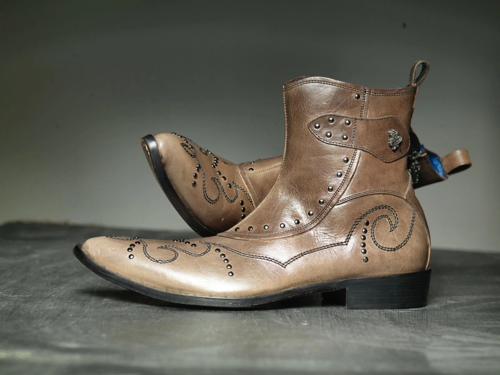 Mark Nason NEW Mark Nason BARCLAY Dragon Rock Boots Distressed Brown Size US 10.5 / EU 43-44 - 1 Thumbnail