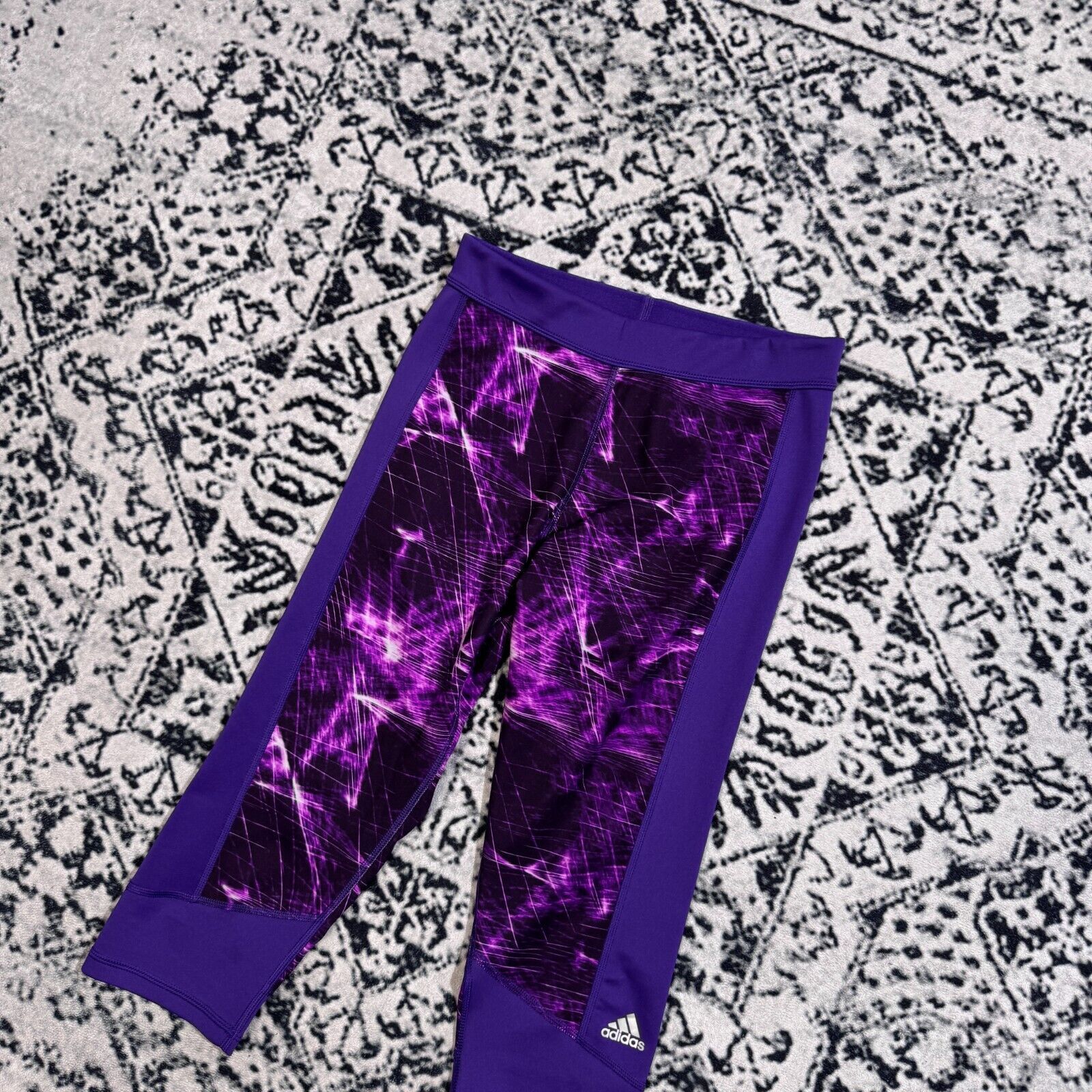 Adidas × Vintage Vintage Adidas Women's Purple Polyester Leggings Size M Y2k Size US 30 / EU 46 - 2 Thumbnail