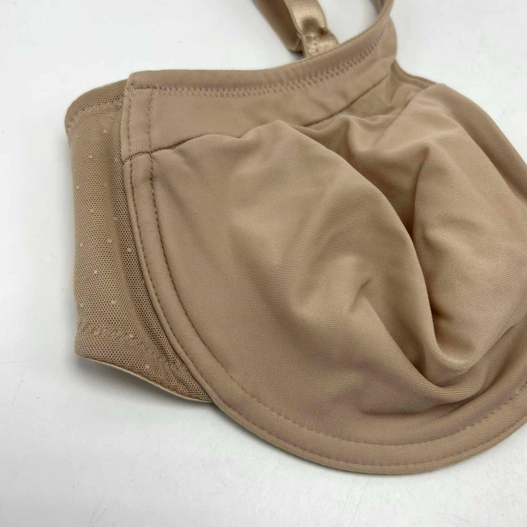 Vintage Wacoal Bra Womens 38D Balconette Underwired Unlined Retro Chic Beige 855139 Size ONE SIZE - 5 Thumbnail