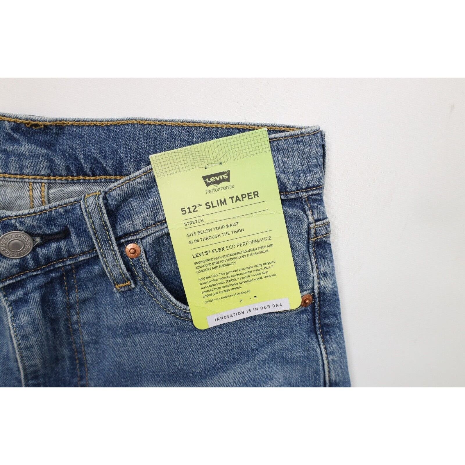 Levi's New Levis 512 Stretch Slim Fit Tapered Leg Denim Jeans Size US 29 - 7 Thumbnail