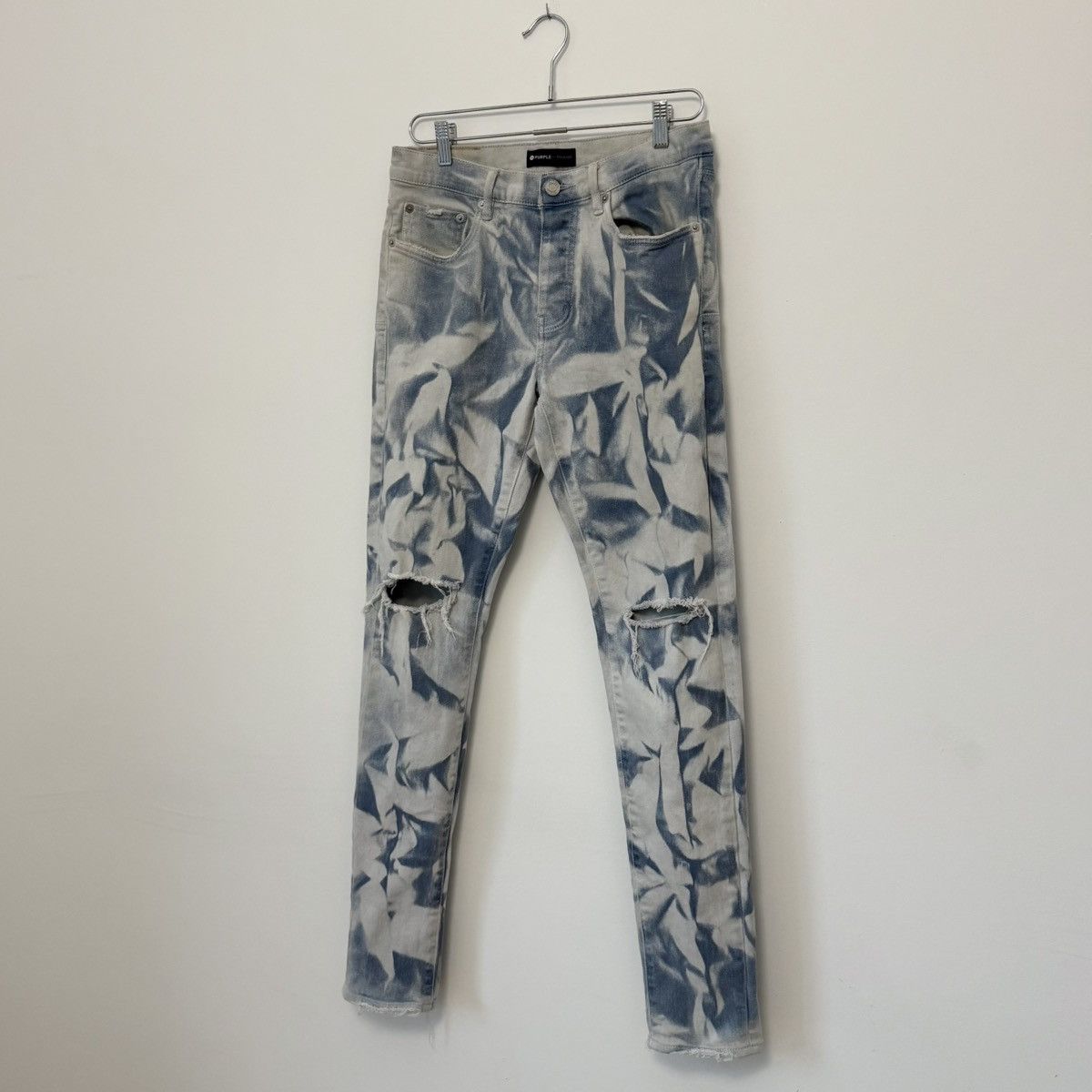 Purple Brand Purple Brand P001 Blue Fatigue Marble Faded Distressed Jeans Size US 31 - 1 Thumbnail