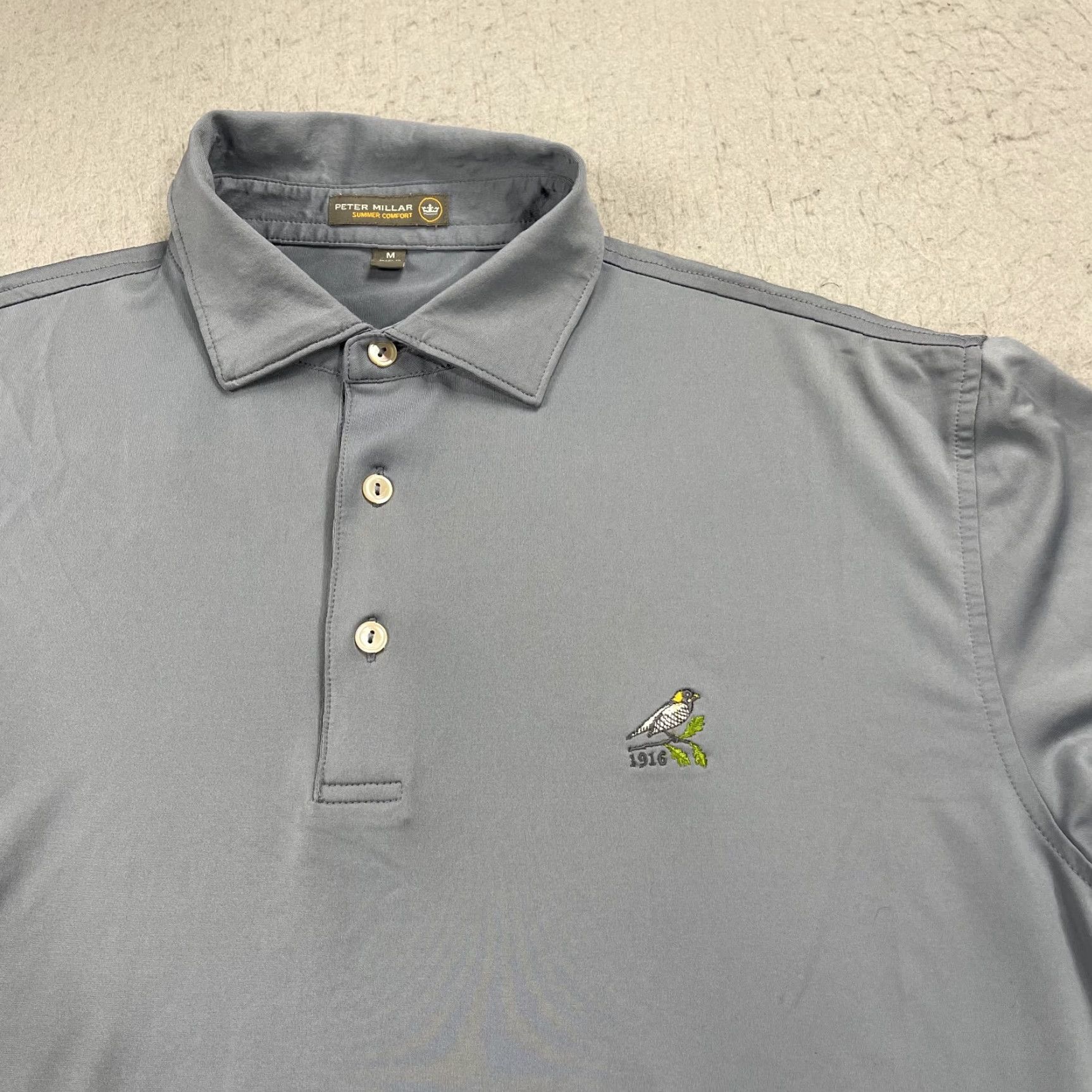 Peter Millar Peter Millar Summer Comfort Polo Shirt Mens L Gray Solid Golf Activewear Short Sleeve Casual, Stretch, Easy Care Size US L / EU 52-54 / 3 - 2 Thumbnail