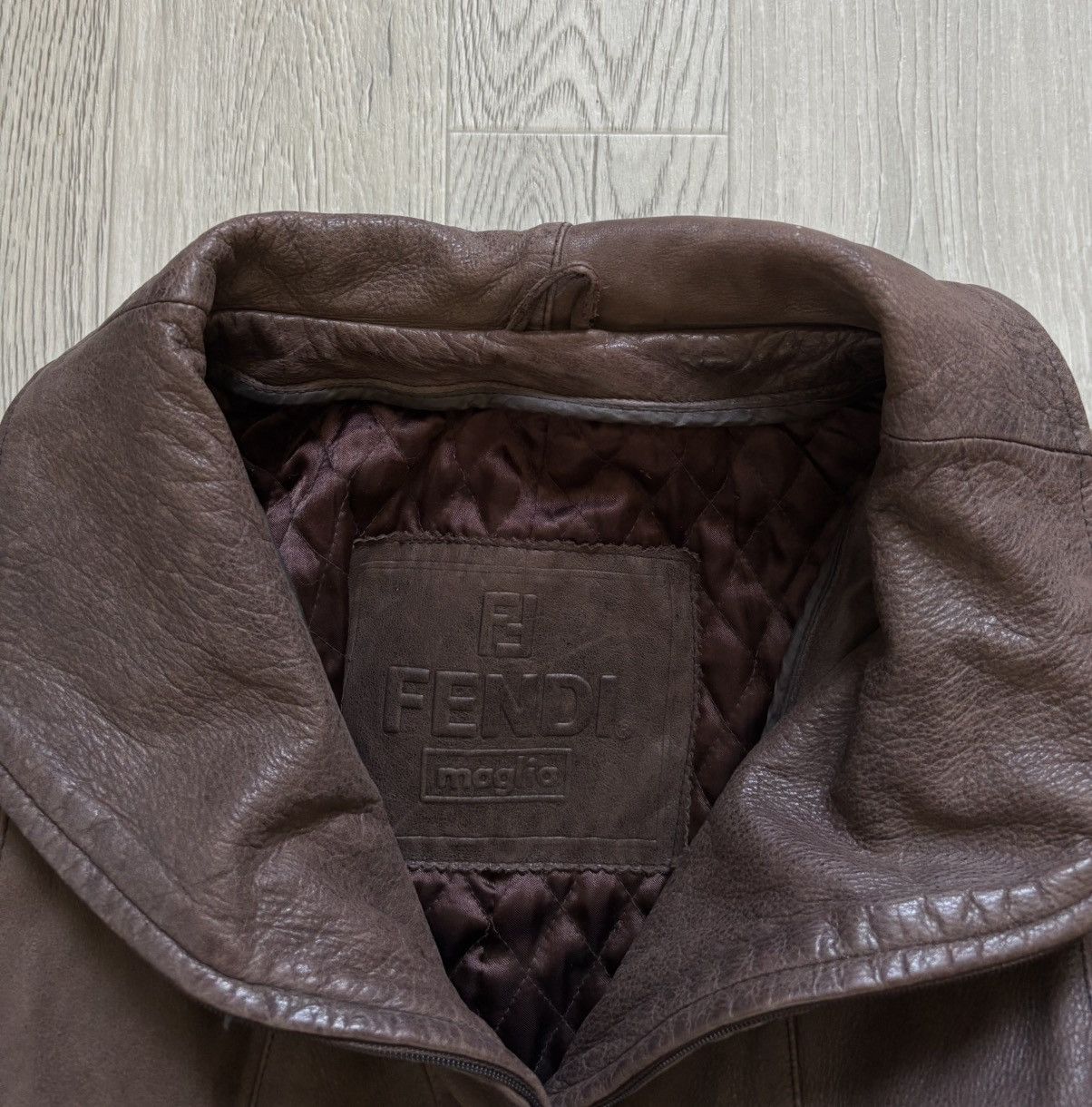 Fendi × Vintage Vintage Fendi Maglia Leather Coat Jacket Brown Size M / US 6-8 / IT 42-44 - 3 Thumbnail